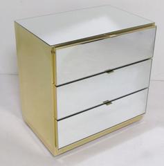 Pair of Mirrored Two Tone Nightstands by Ello