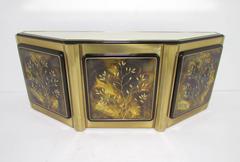 Acid Etched Brass Tree of Life Credenza by Bernhard Rohne for Mastercraft