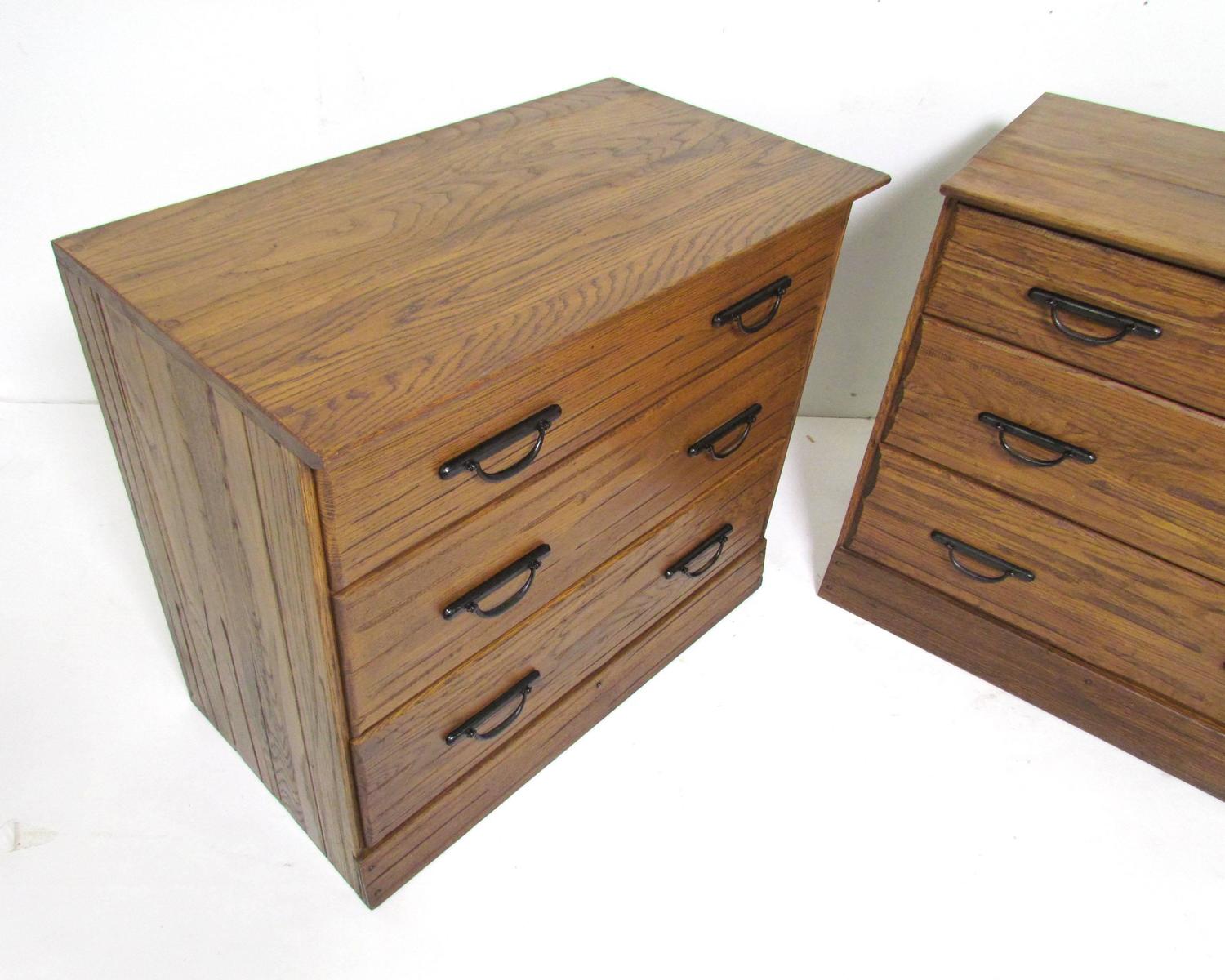 Pair of Ranch Oak Dressers by A. Brandt Furniture Co. circa 1960s For