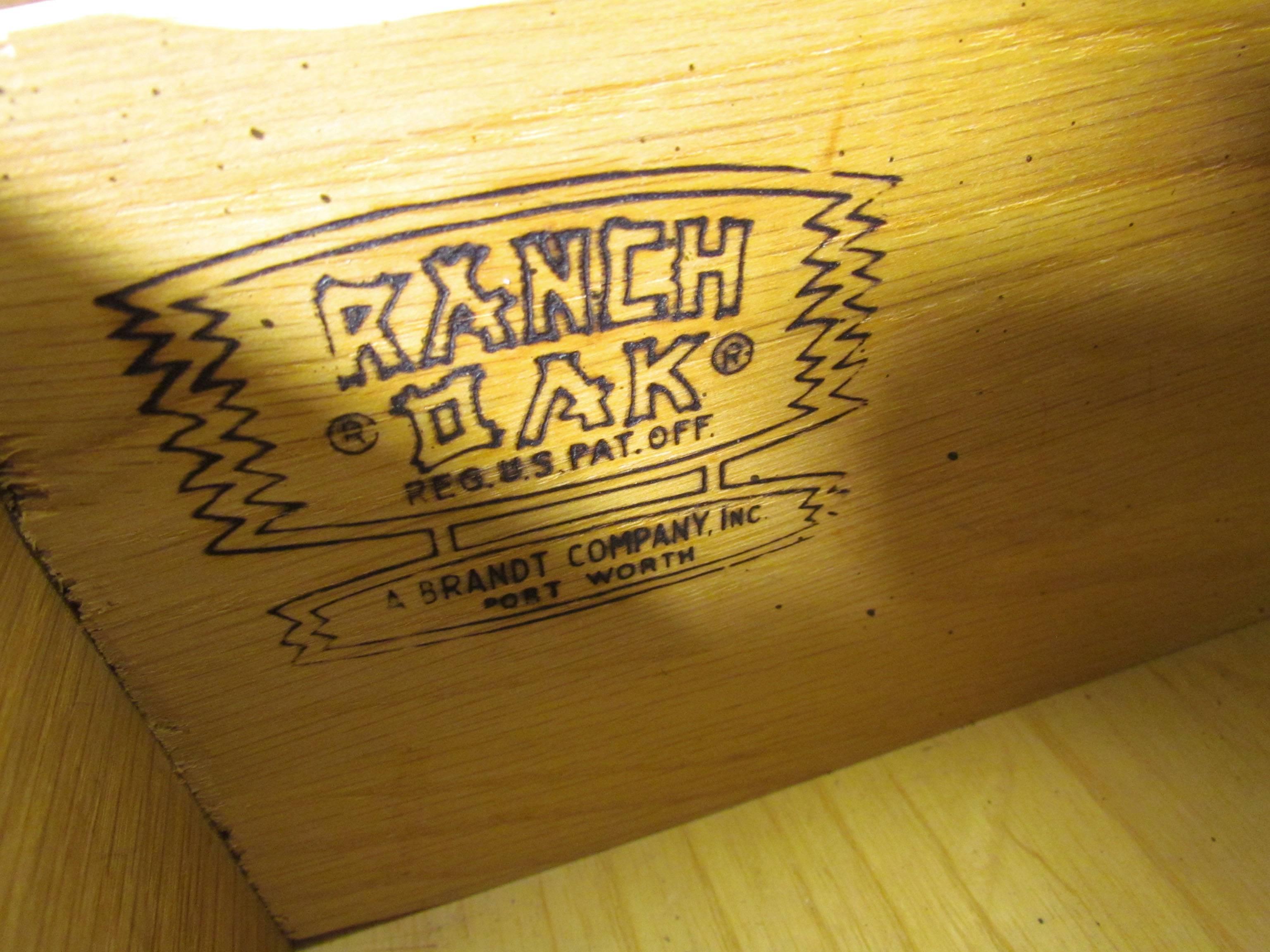 Pair of Ranch Oak Dressers by A. Brandt Furniture Co. circa 1960s 1