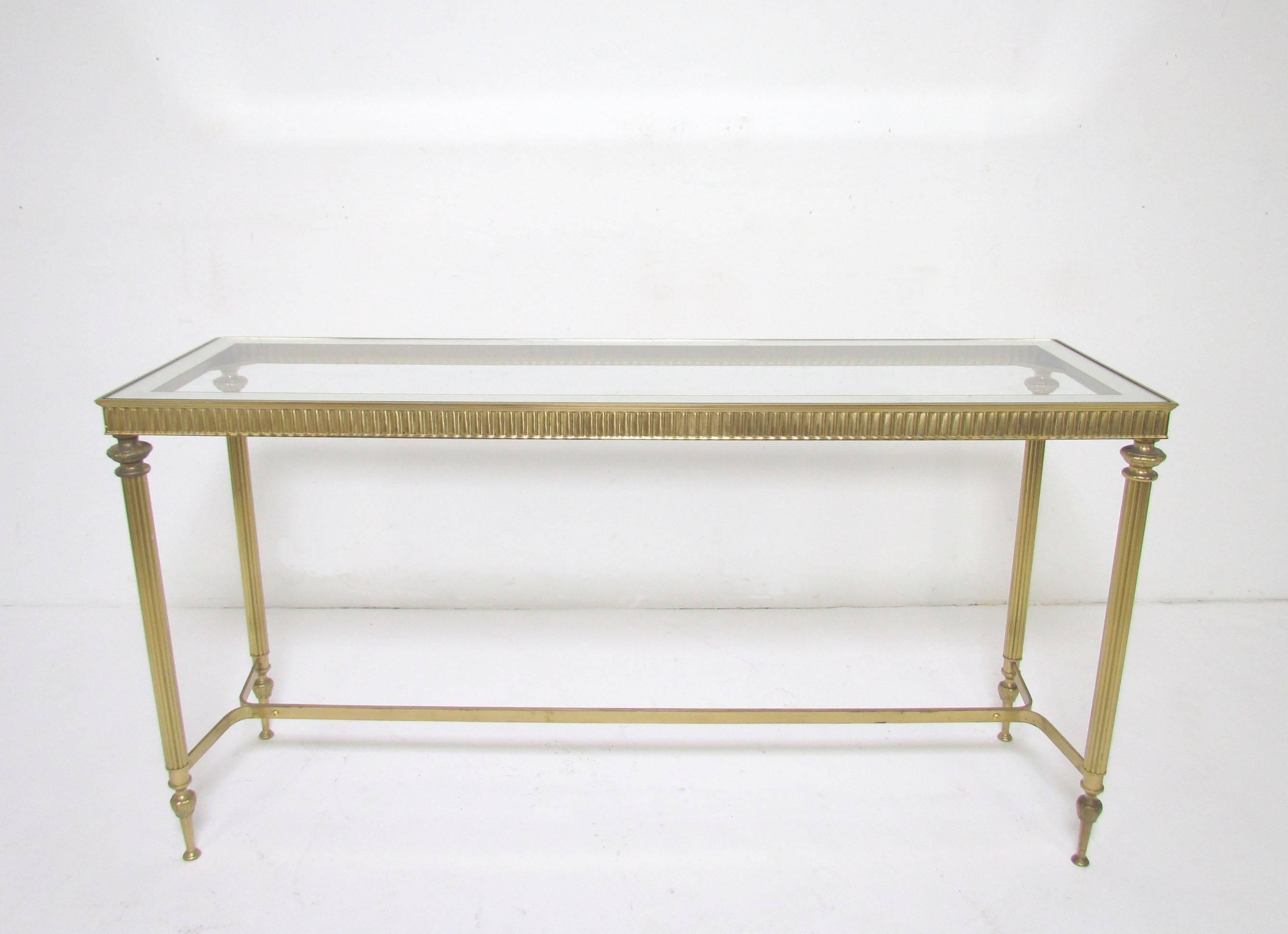 Hollywood Regency Brass Console or Sofa Table, circa 1960s 3