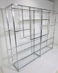 Pair of Chrome Etageres by Milo Baughman for Design Institute America 'DIA'