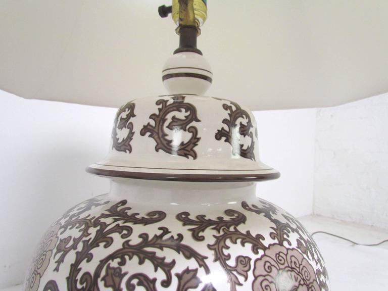 Pair of Ginger Jar Lamps with Silk Shades, circa 1960s at 1stDibs