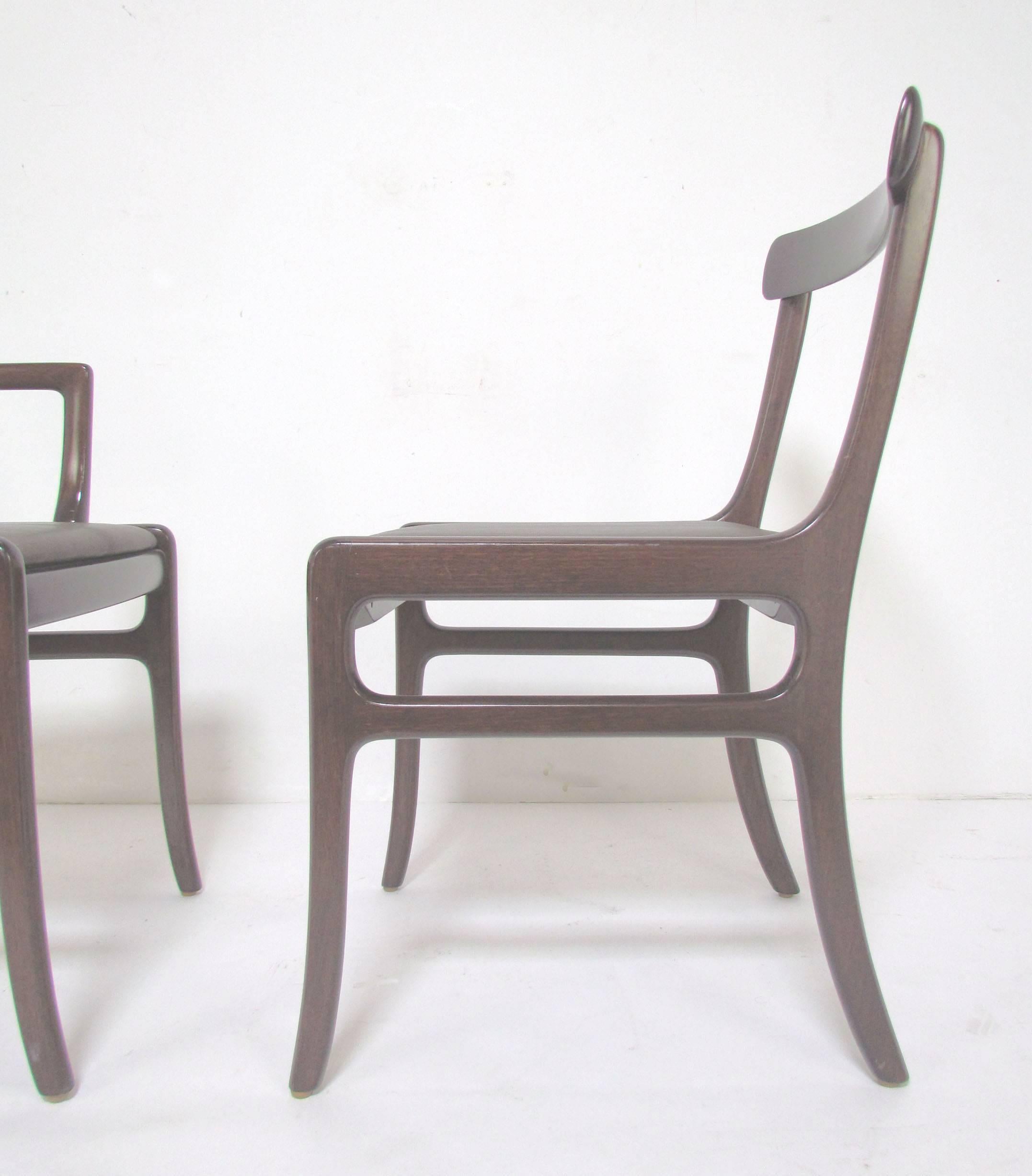 Mahogany Set of Four Danish Dining Chairs by Ole Wanscher, circa 1960s For Sale