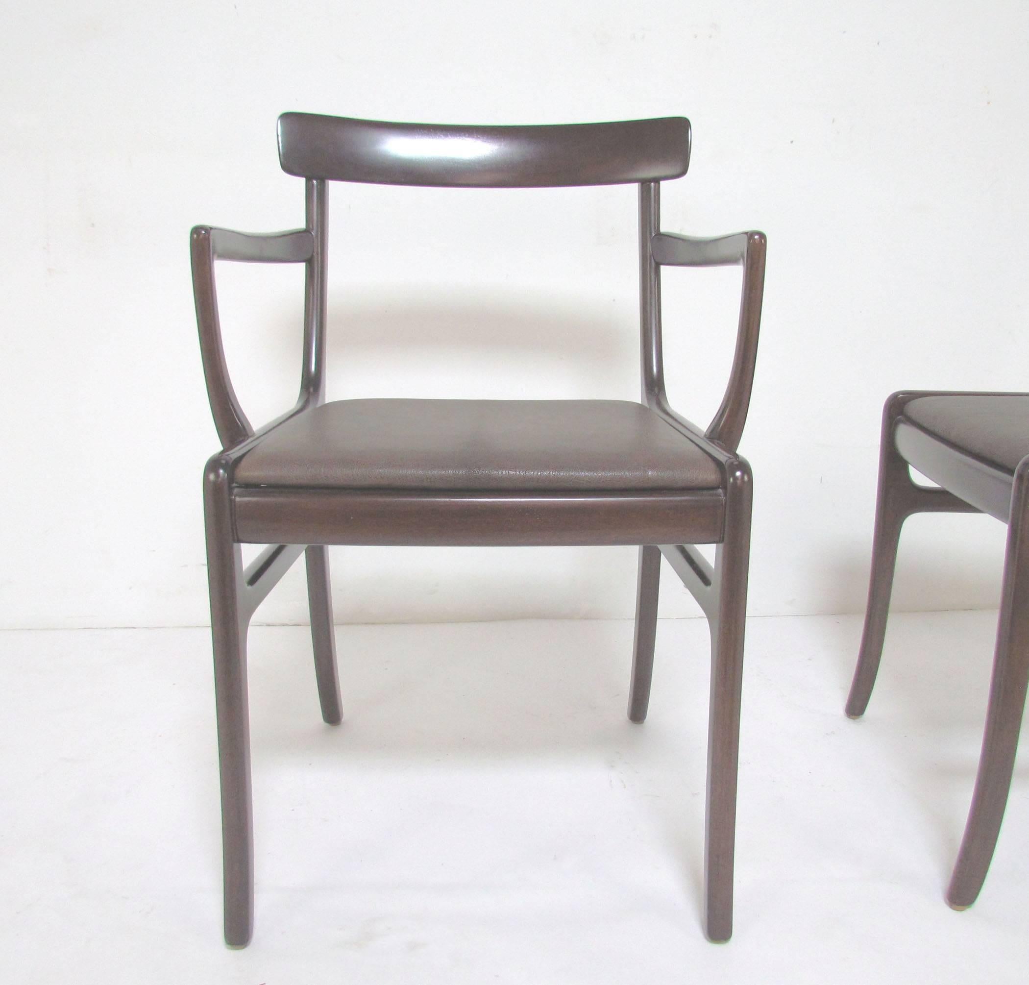Set of Four Danish Dining Chairs by Ole Wanscher, circa 1960s In Good Condition For Sale In Peabody, MA