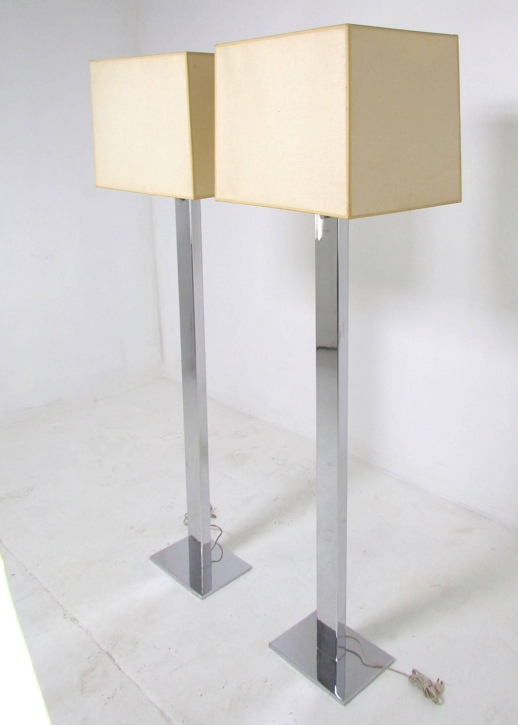 Pair of Mid-Century Chrome Floor Lamps by George Kovacs at 1stDibs ...