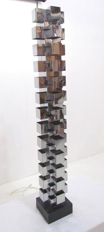 Skyscraper Chrome Tower Floor Lamp by Curtis Jere For Sale at 1stdibs Skyscraper Chrome Tower Floor Lamp by Curtis Jere For Sale at 1stdibs