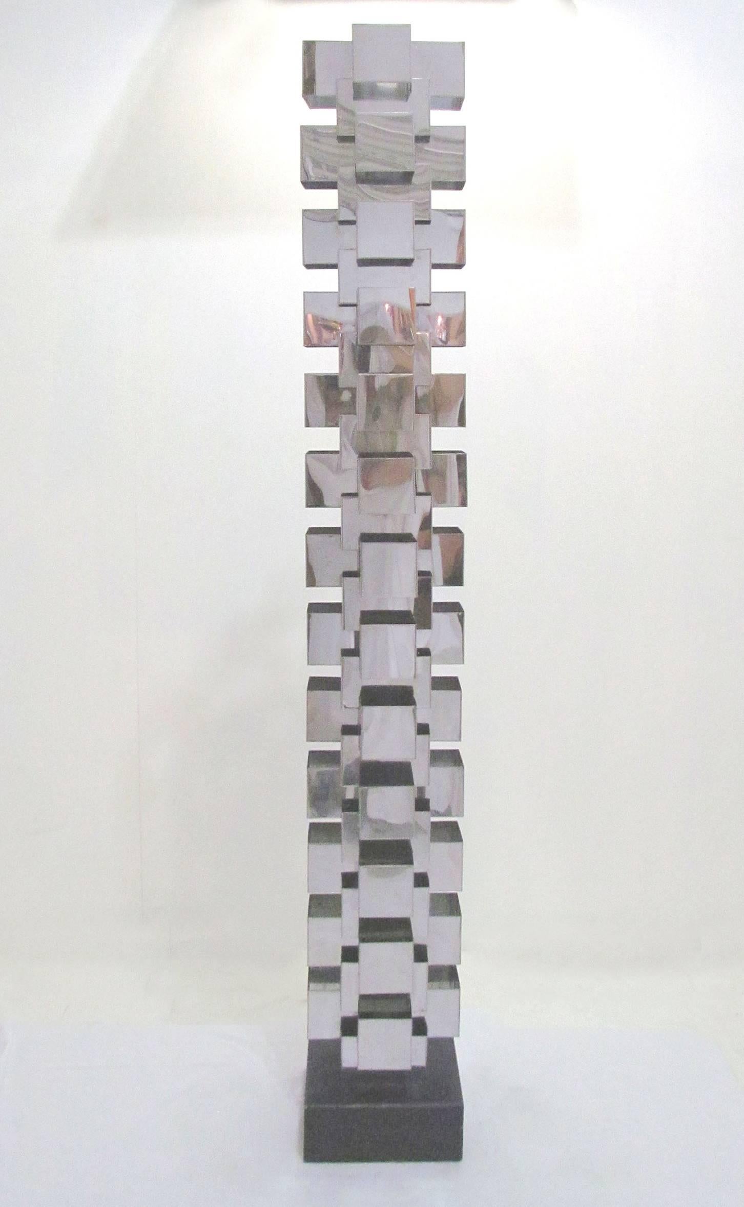 Mid-Century Modern Skyscraper Chrome Tower Floor Lamp by Curtis Jere