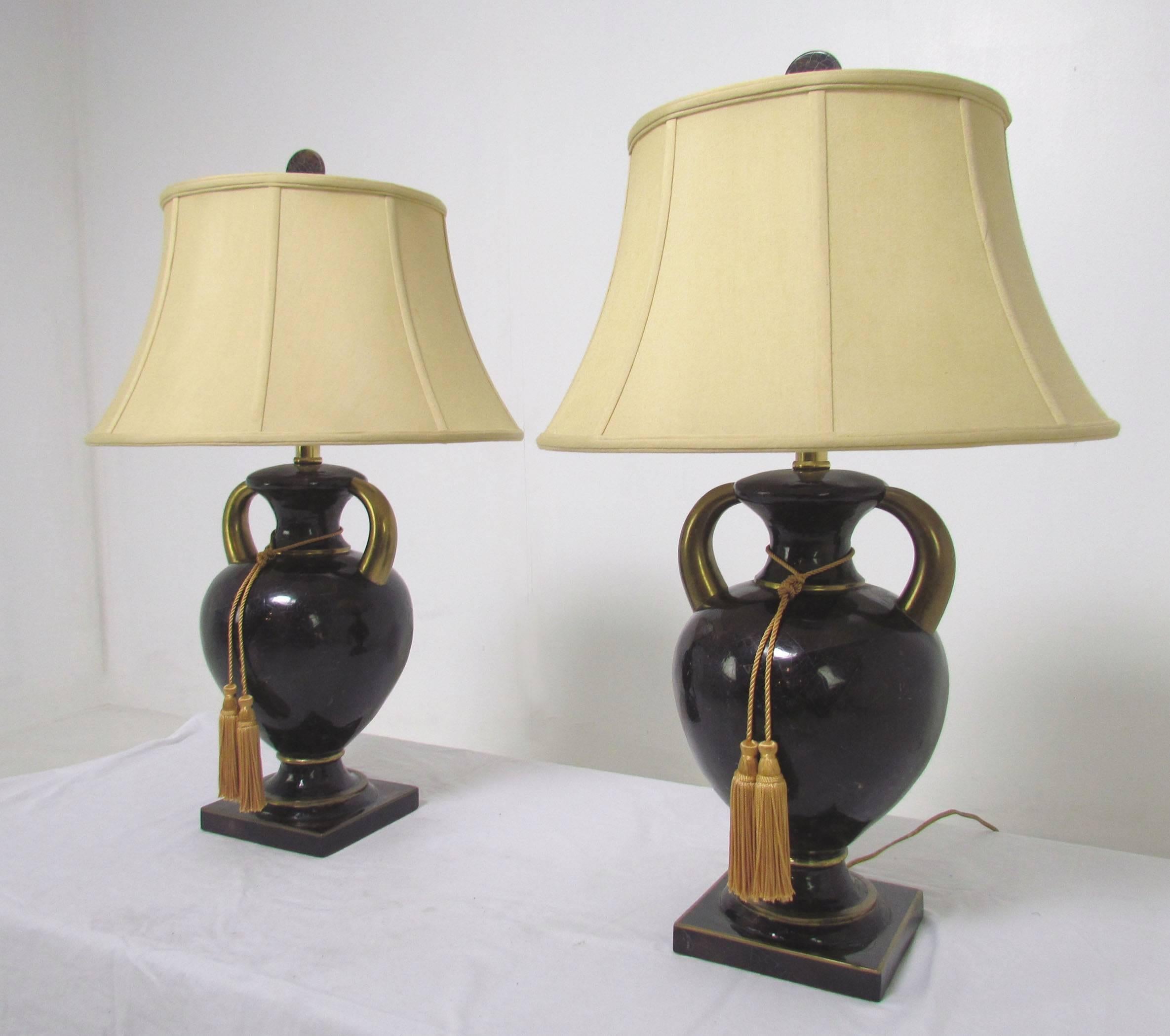 Pair of Table Lamps in Tessellated Horn by Maitland-Smith 1