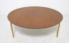 Minimalist Annika Round Coffee Table by Bruno Mathsson, Sweden, circa 1960s
