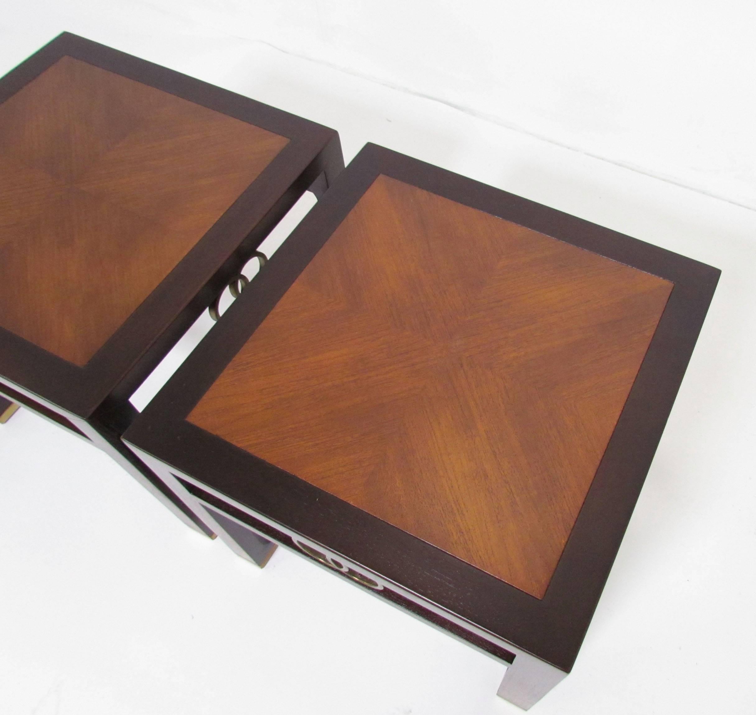 Mid-Century Modern Pair of Two-Toned Side Tables by Michael Taylor for Baker Furniture, circa 1960s