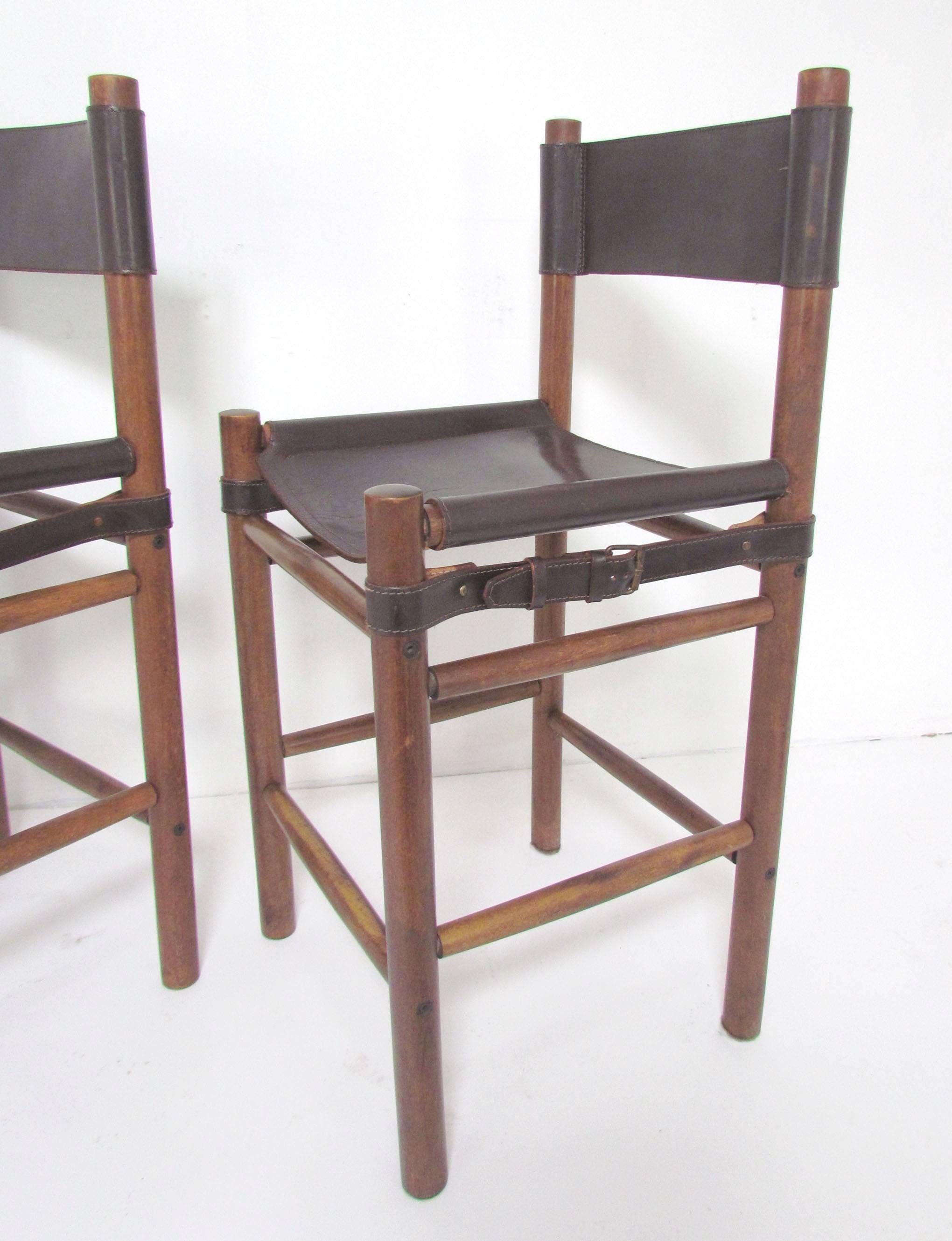 leather sling counter stool