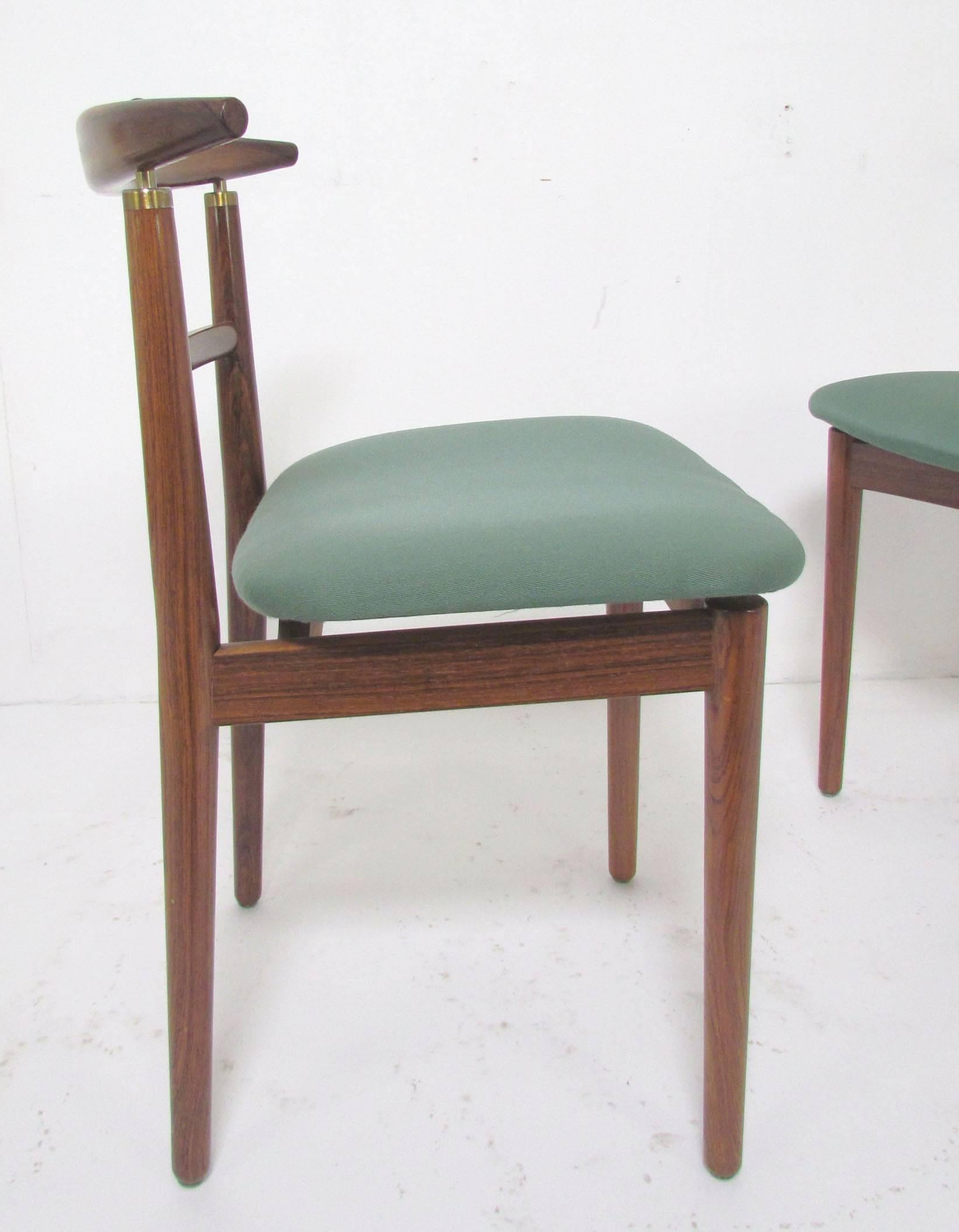 Set of Six Danish Rosewood Dining Chairs by Helge Sibast and Borge Rammeskov In Good Condition In Peabody, MA