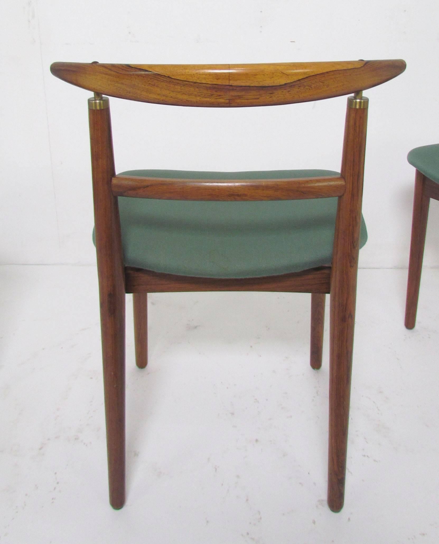 Mid-20th Century Set of Six Danish Rosewood Dining Chairs by Helge Sibast and Borge Rammeskov