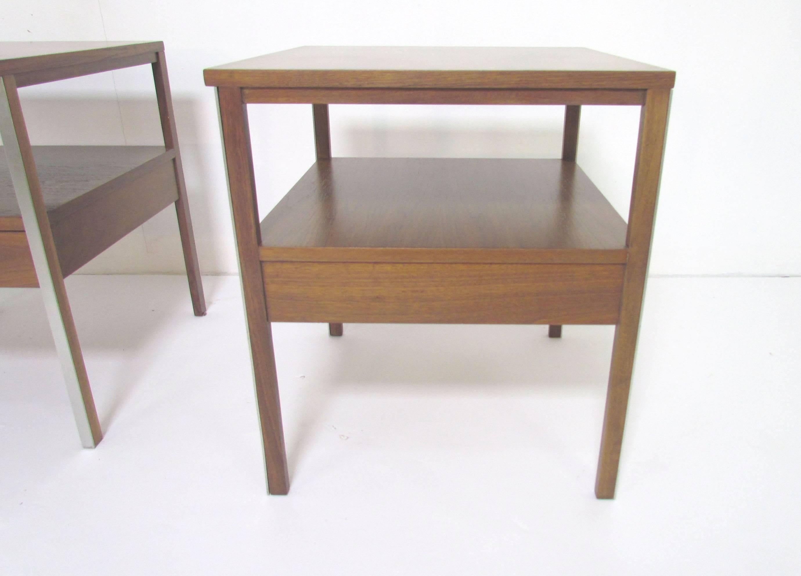Aluminum Pair of End Tables or Nightstands by Paul McCobb for Calvin, circa 1950s