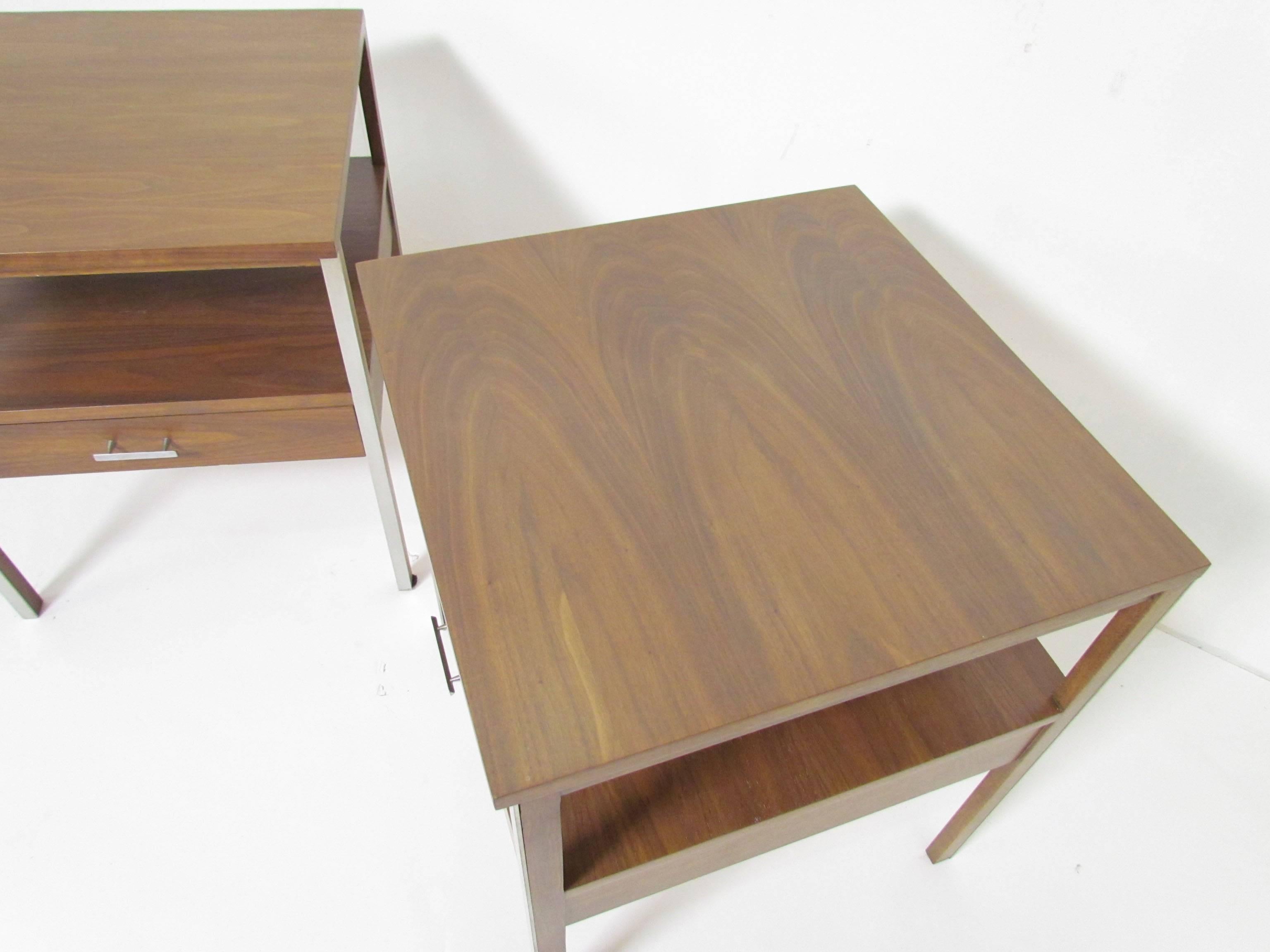 American Pair of End Tables or Nightstands by Paul McCobb for Calvin, circa 1950s