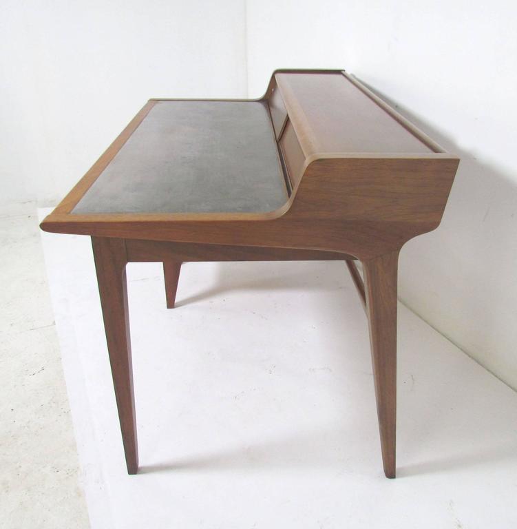 MidCentury Modern Desk with Leather Top by John Van Koert for Drexel Profile at 1stDibs