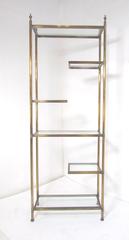 Hollywood Regency Étagère in Brass with Cantilevered Display Shelves