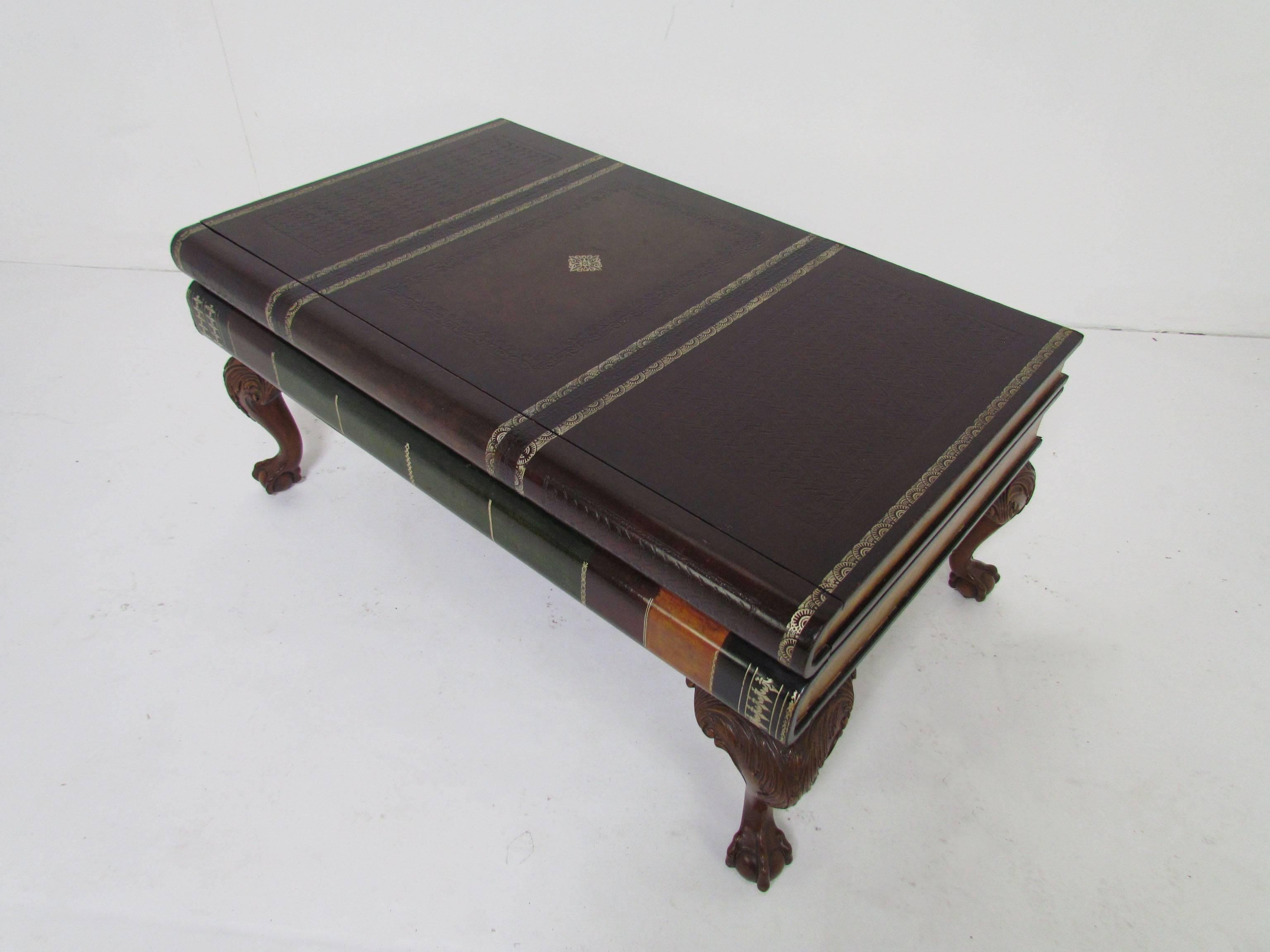 leather book coffee table