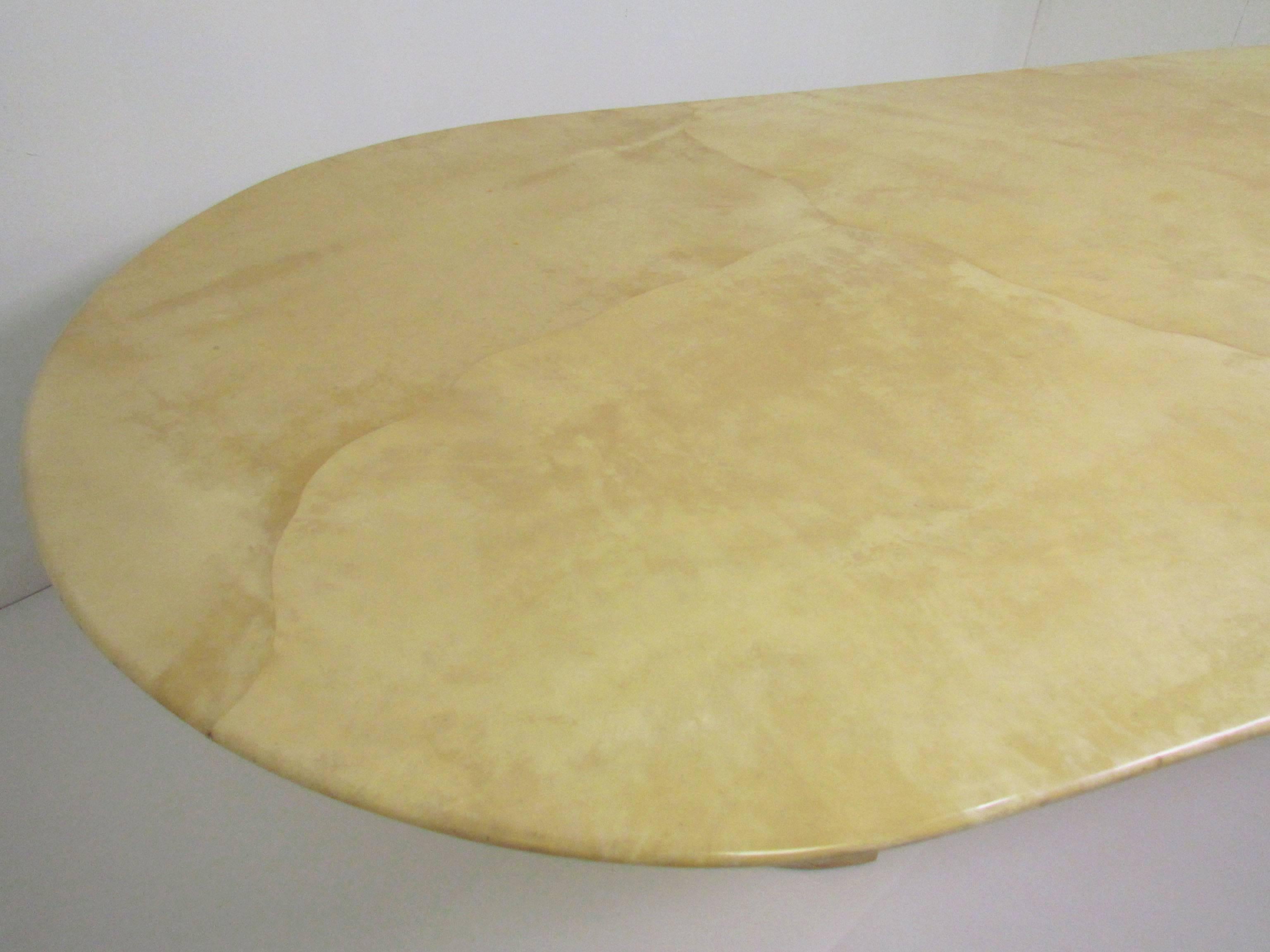 Late 20th Century Lacquered Goatskin Dining Table Attributed to Karl Springer
