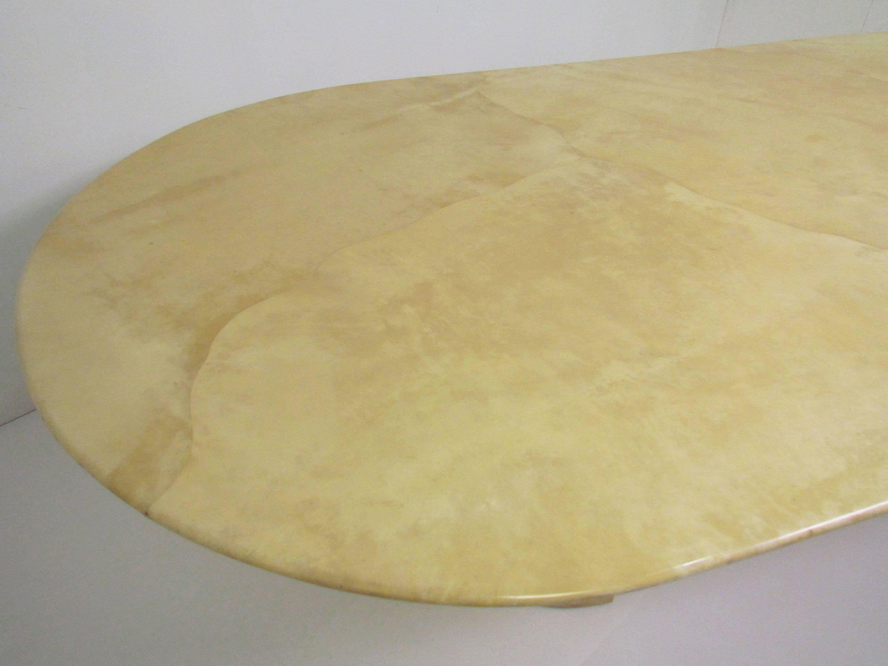 Late 20th Century Lacquered Goatskin Dining Table Attributed to Karl Springer