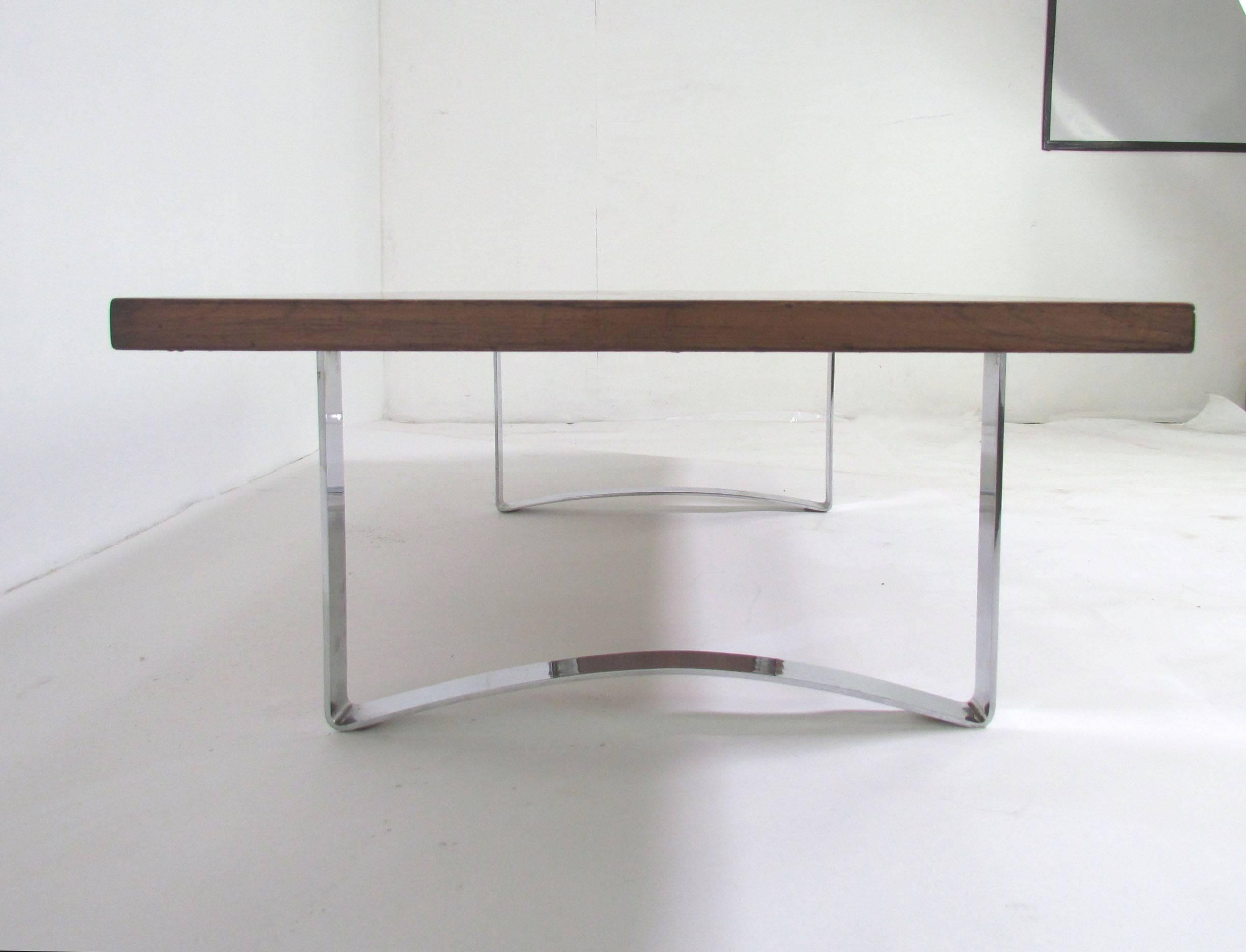 Danish Rosewood and Chrome Coffee Table by Bodil Kjaer 1