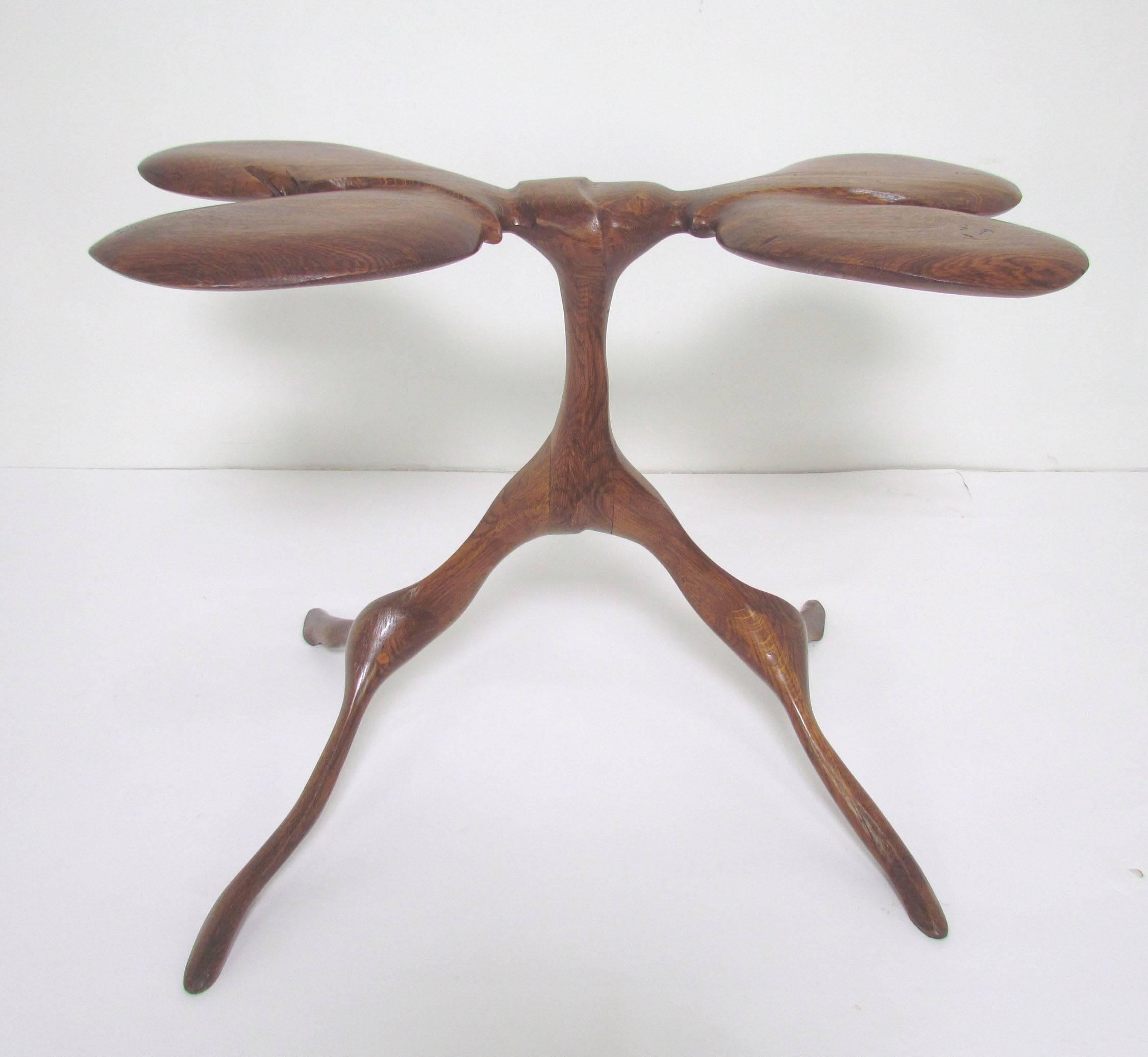 Oak American Studio Craft California Modernist Table, Dated 1973