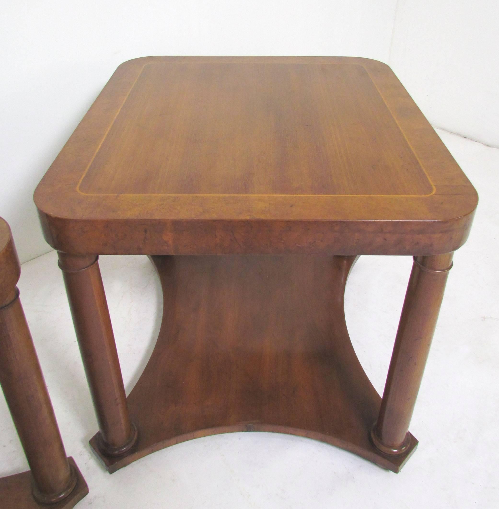 Mid-Century Modern Pair of Regency Style End Tables by Baker Furniture, circa 1960s