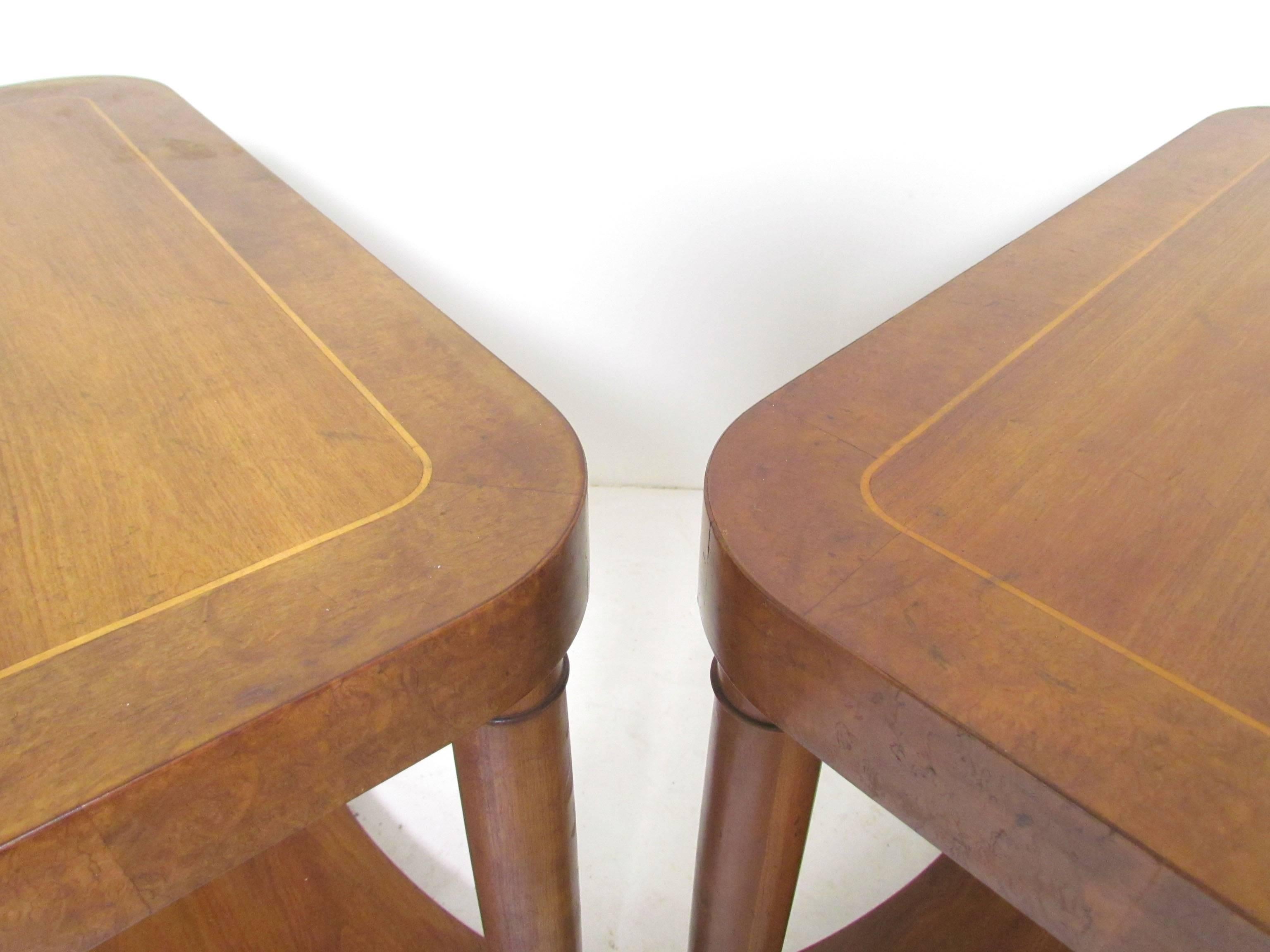 American Pair of Regency Style End Tables by Baker Furniture, circa 1960s