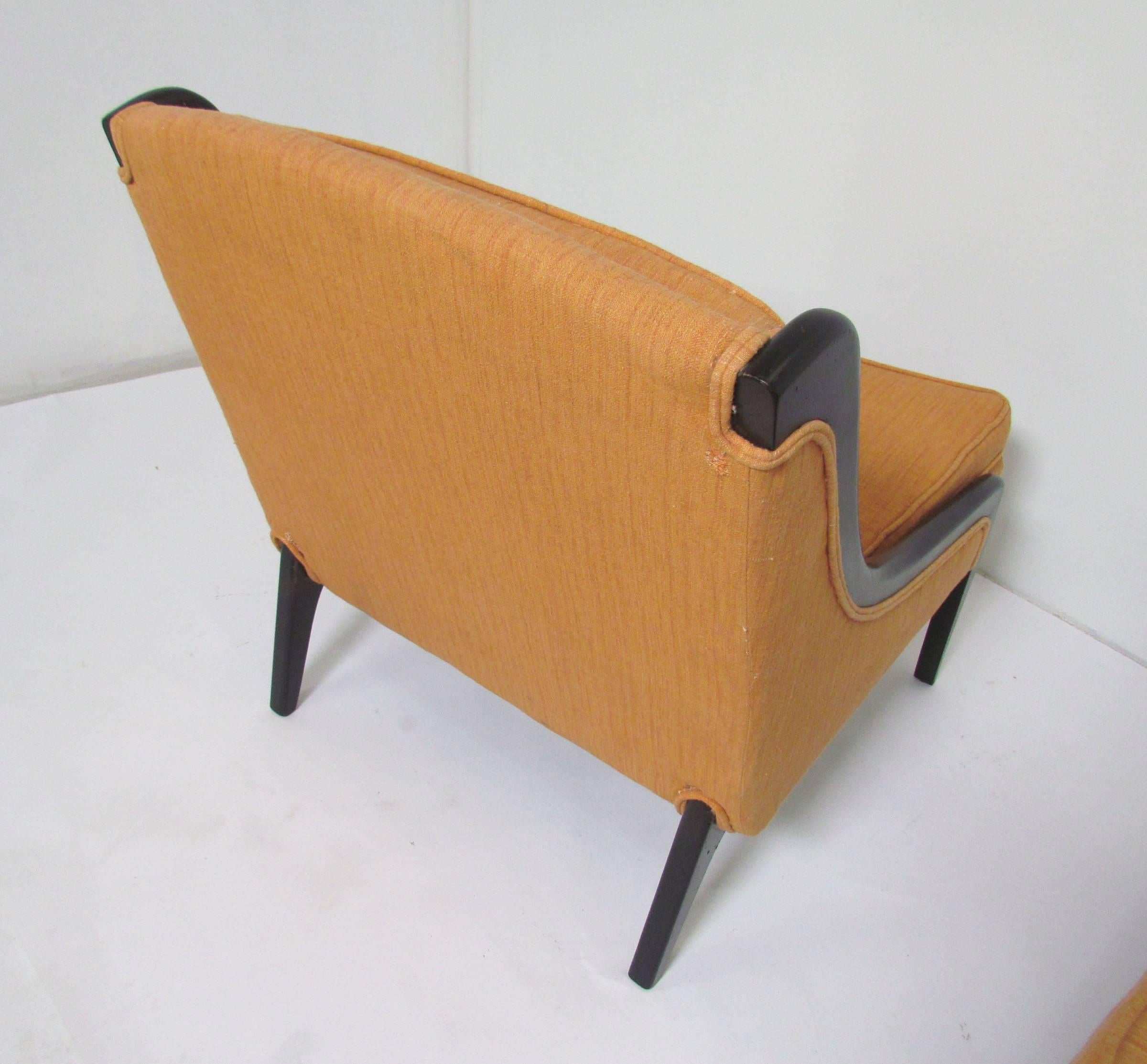 Mid-20th Century Pair of Mid-Century Lounge Chairs in Manner of Harvey Probber, circa 1960s
