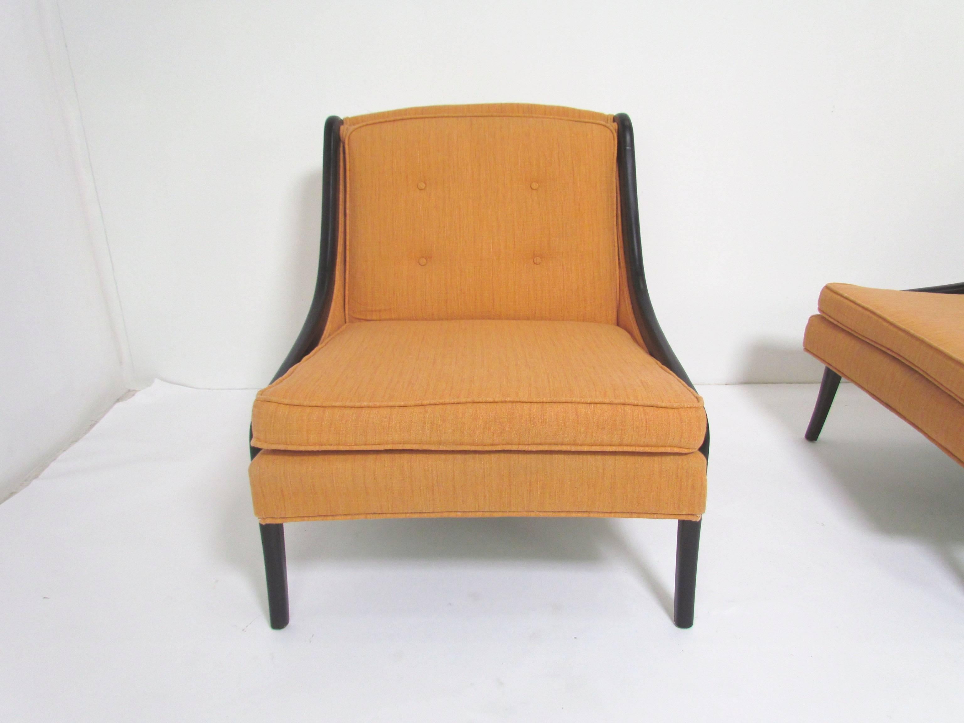 American Pair of Mid-Century Lounge Chairs in Manner of Harvey Probber, circa 1960s