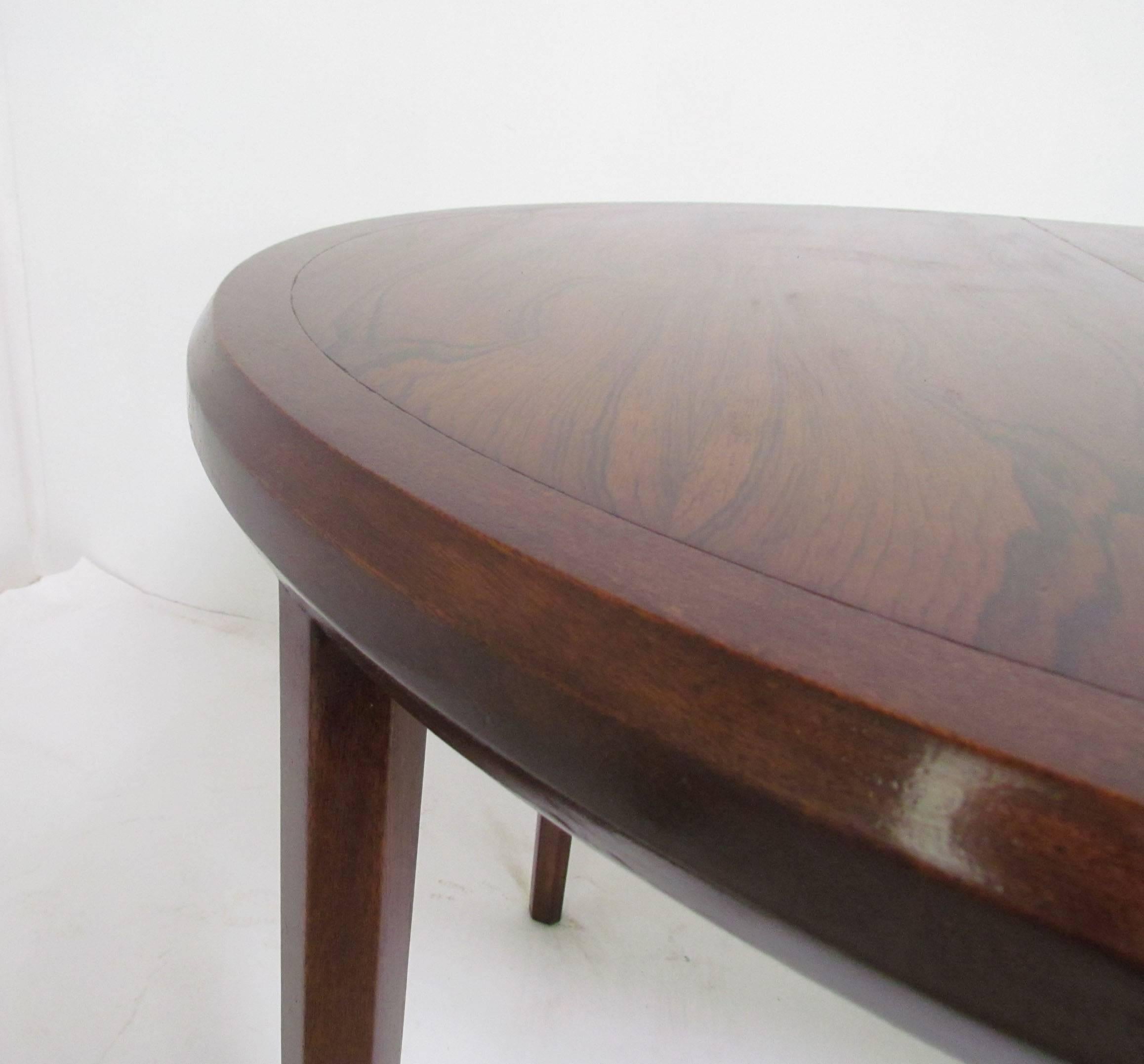 Mid-Century Circular Rosewood Dining Table with Three Leaves by John Stuart 2