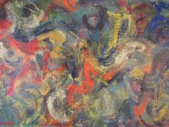 Modernist Abstract Oil by Sidney Zimmerman, Dated 1960
