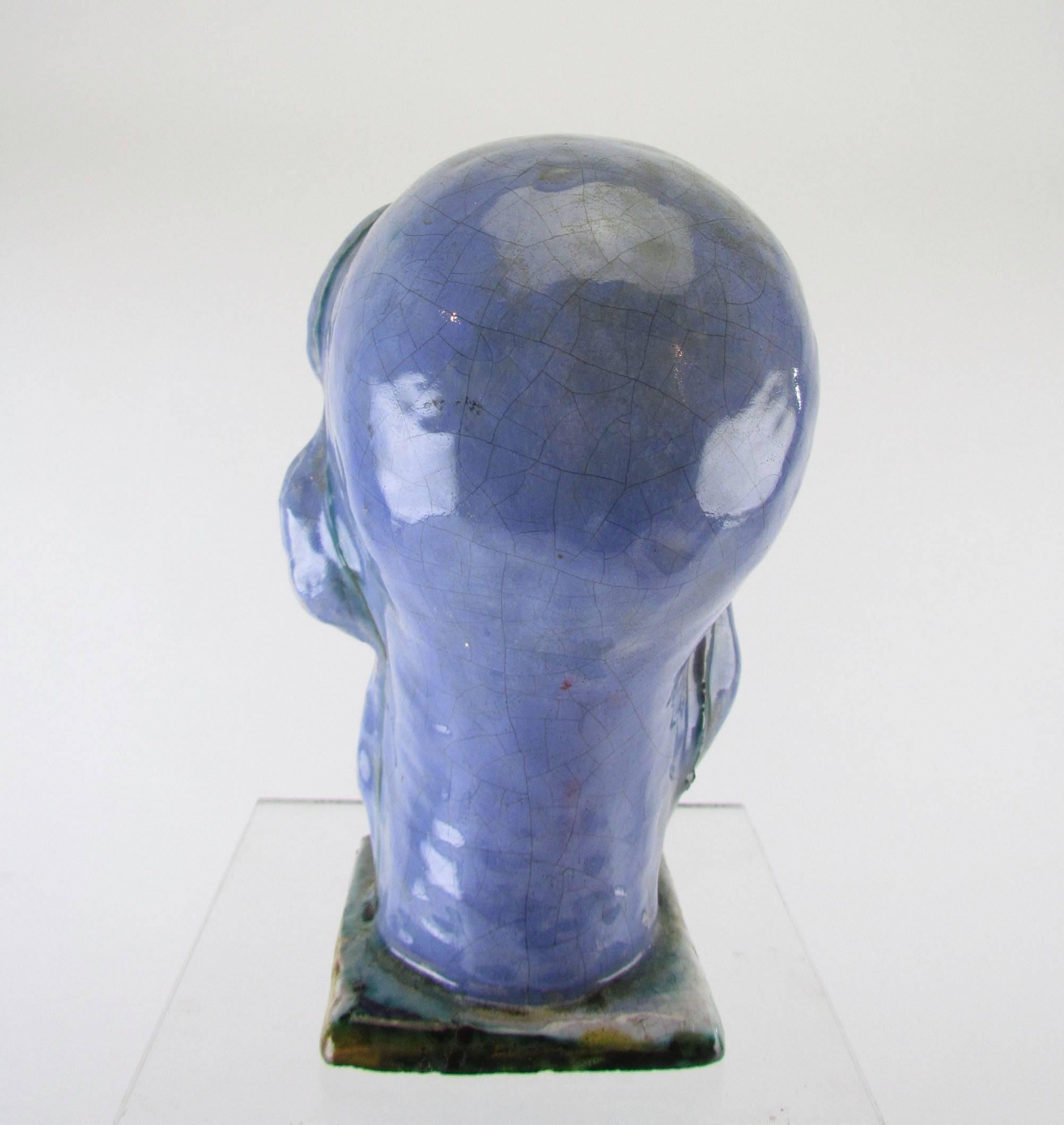 Early 20th Century Head of a Woman Sculpture, Wiener Werkstatte Style, Made in Austria, circa 1920s