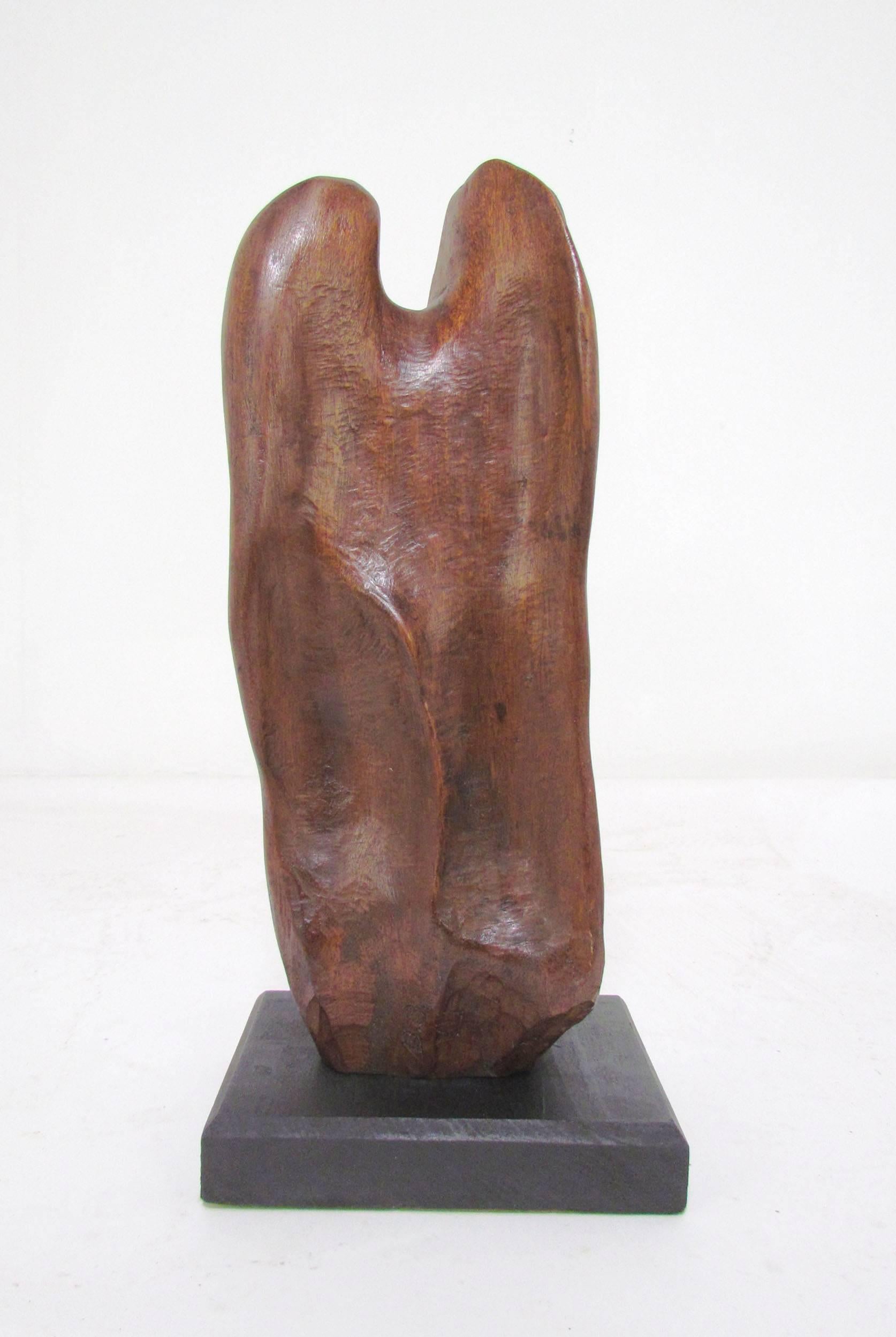 Abstract Carved Wood Sculpture Titled “Eternal Flame” by Skolnikoff, 1967 In Good Condition In Peabody, MA