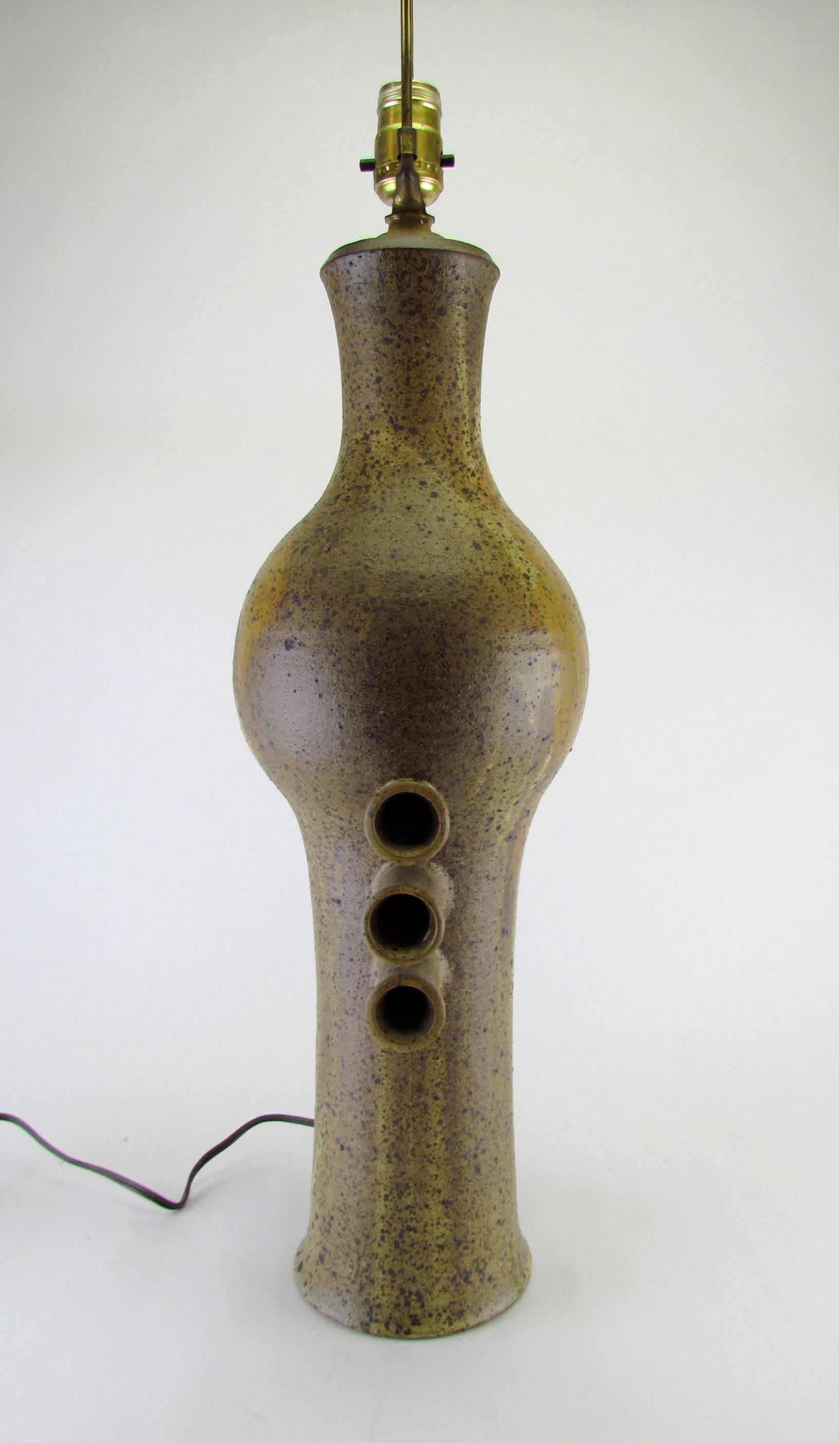 Late 20th Century Studio Pottery Stoneware Table Lamp, circa 1970s