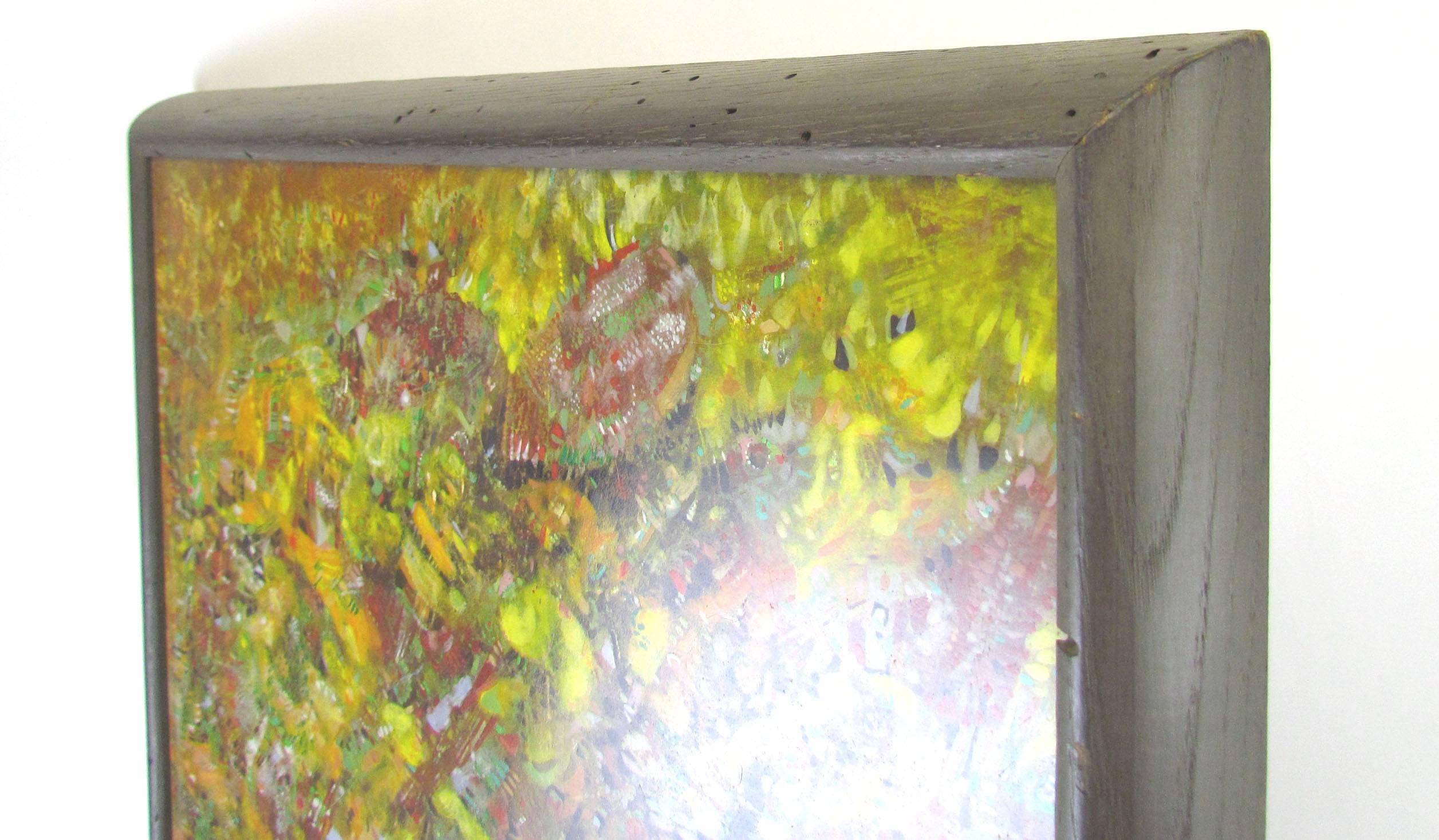 Tempera Abstract Expressionist Painting by William Georgenes, Dated 1962
