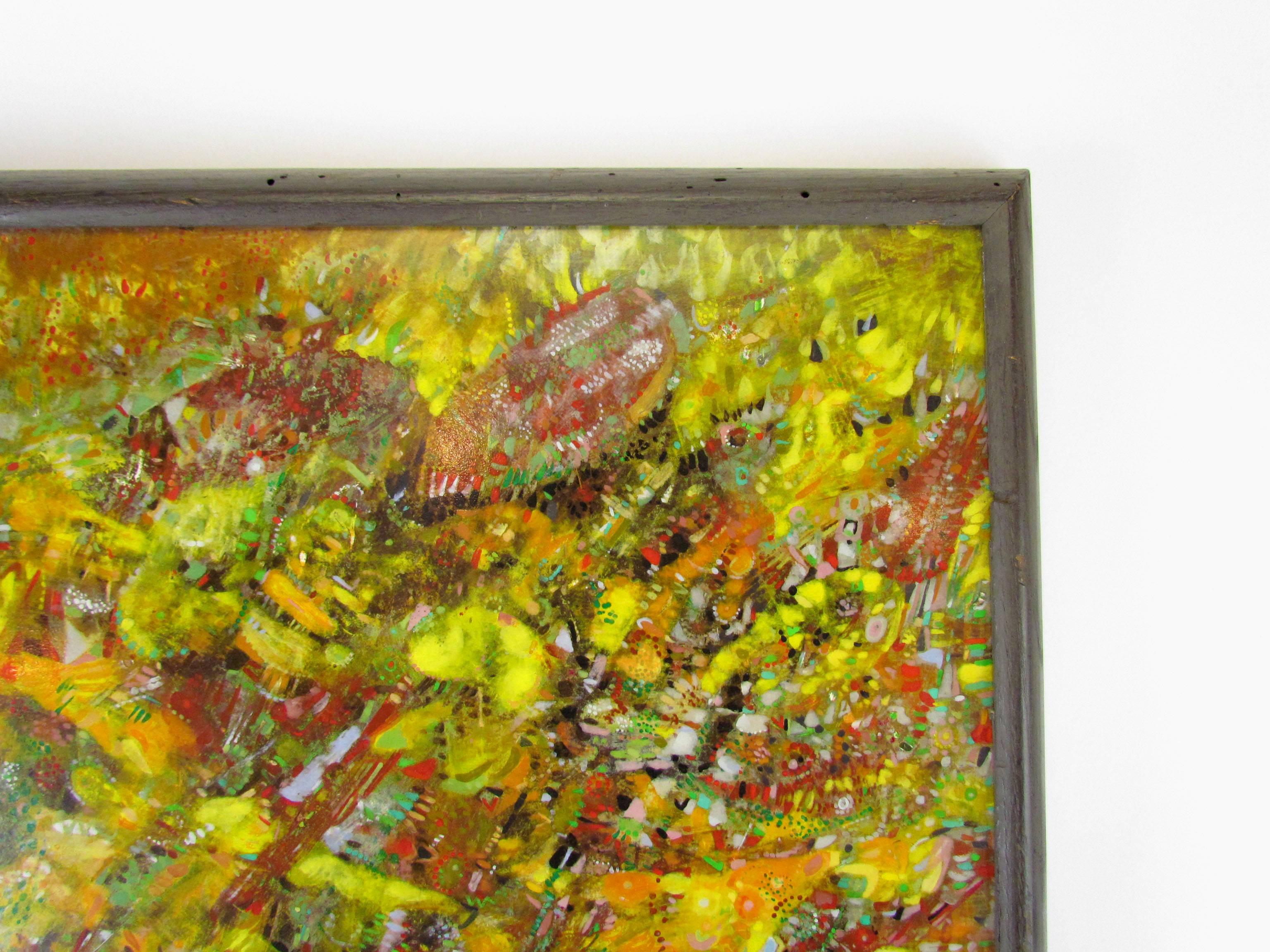 Mid-Century Modern Abstract Expressionist Painting by William Georgenes, Dated 1962