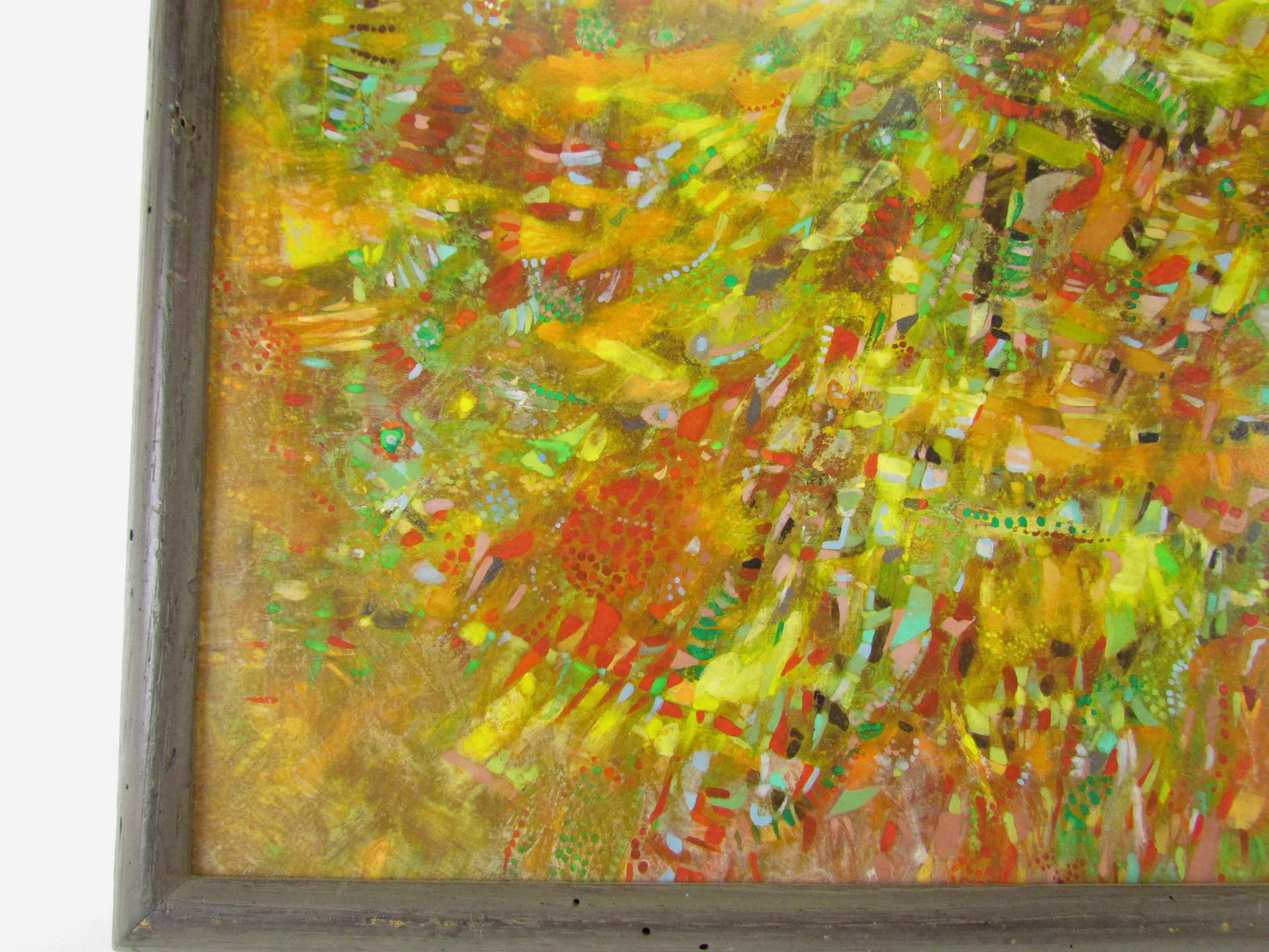 Greek Abstract Expressionist Painting by William Georgenes, Dated 1962