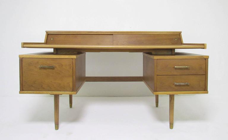 Mid Century Modern Desk With Leather Top By John Van Koert For Mid Century Modern Desk Designed By John Van Koert For Drexel S Profile Series Circa