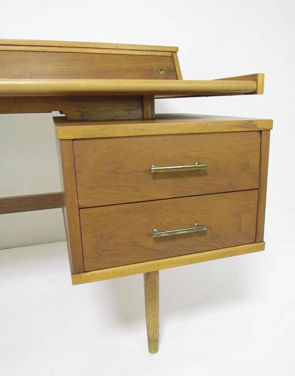 MidCentury Modern Desk with Leather Top by John Van Koert for Drexel Profile at 1stDibs