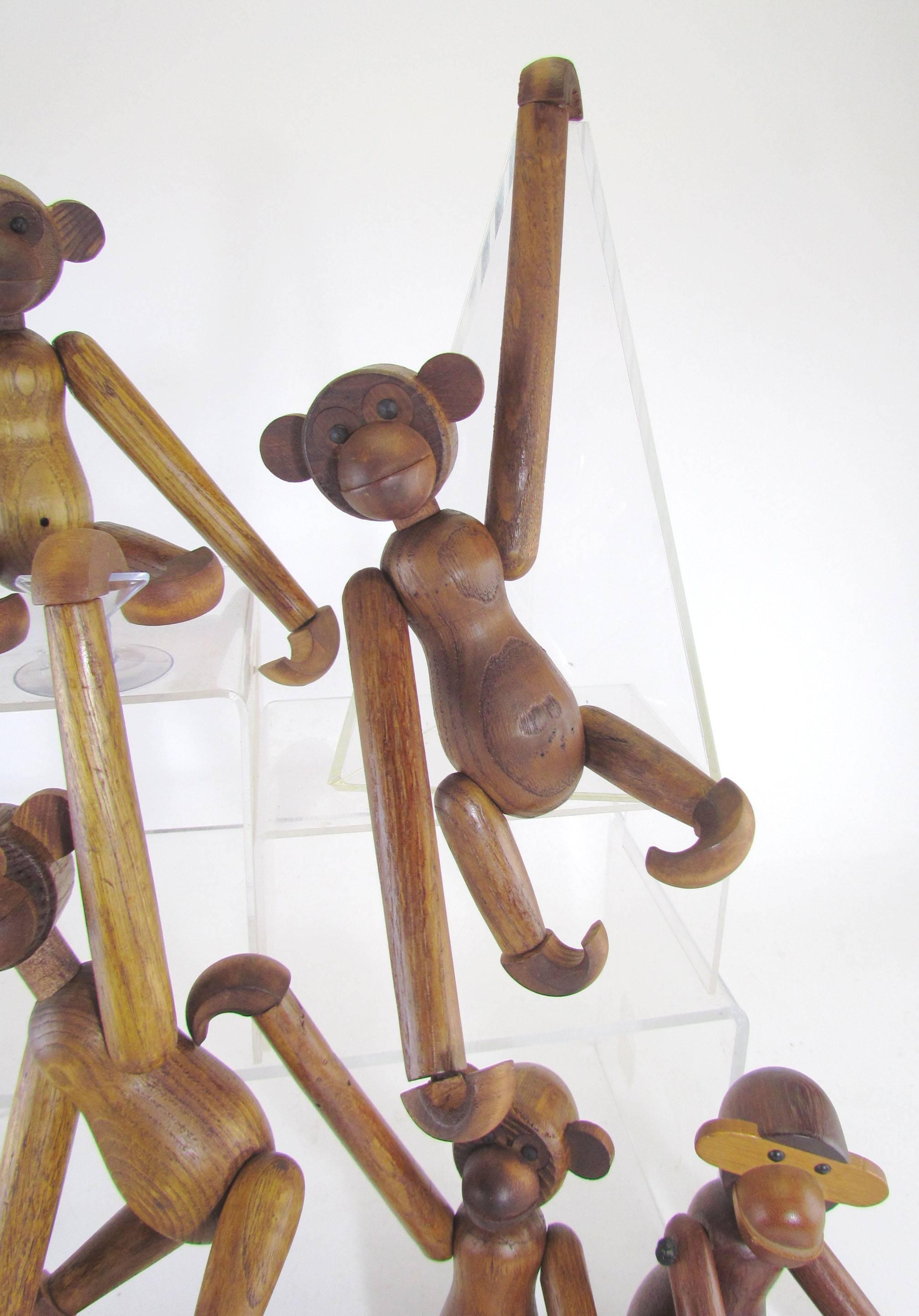 Mid-20th Century Mid-Century Modern Grouping of Teak Monkey Toys