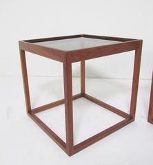 Pair of Mid-Century Danish Teak Cube Form End Tables, circa 1960s