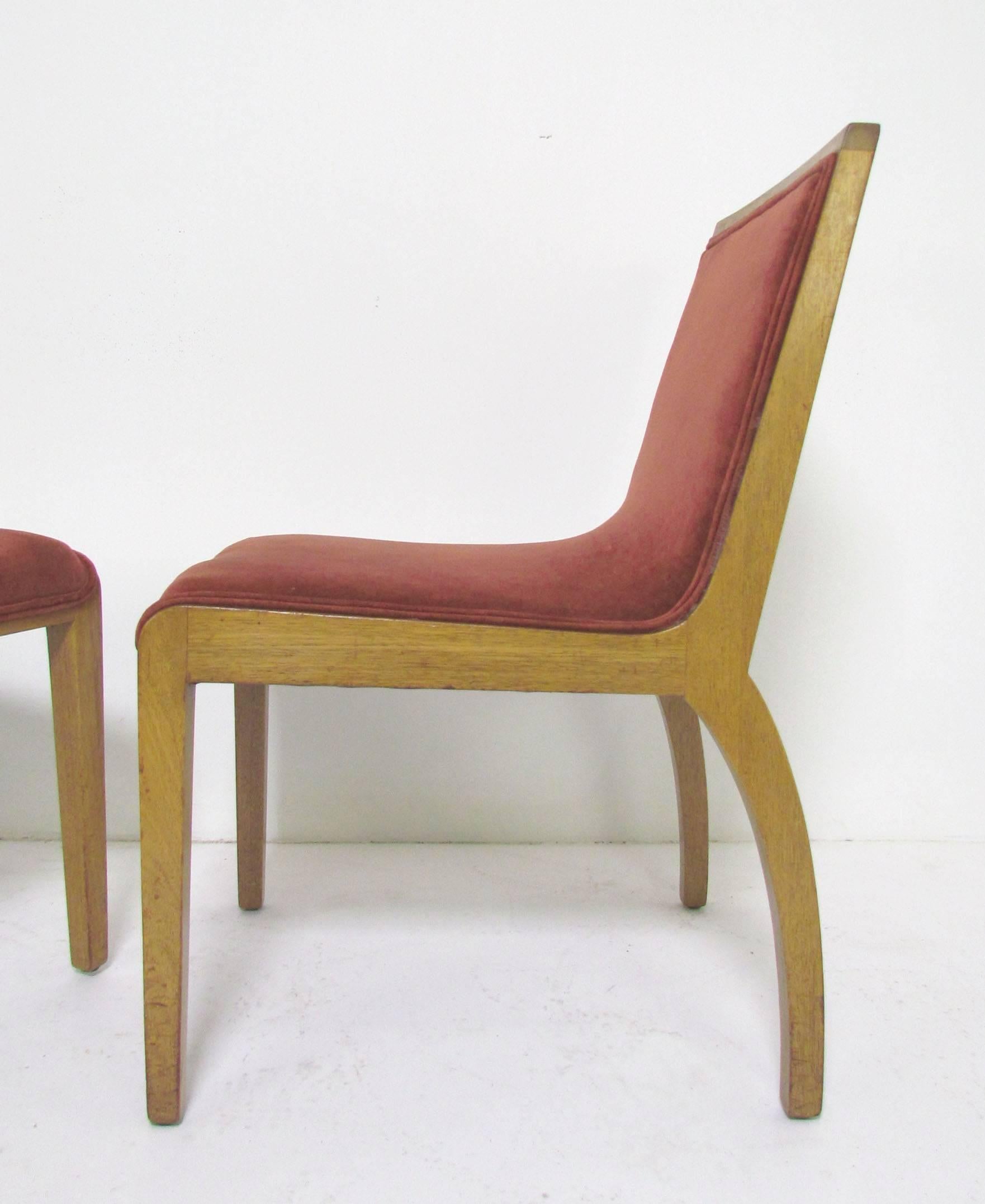 American Set of Four Panel Back Dining Chairs by Edward Wormley for Dunbar