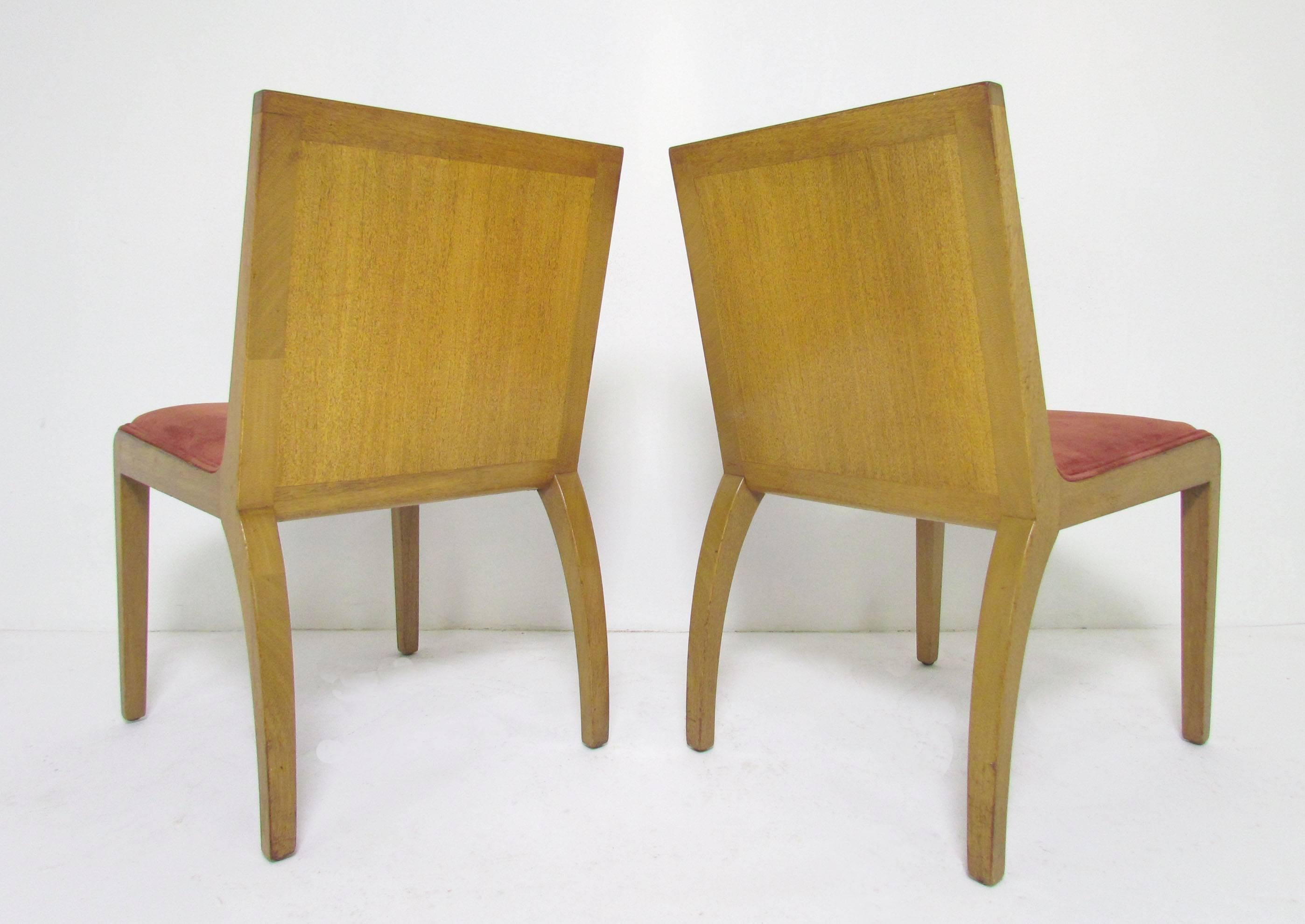 Mid-Century Modern Set of Four Panel Back Dining Chairs by Edward Wormley for Dunbar