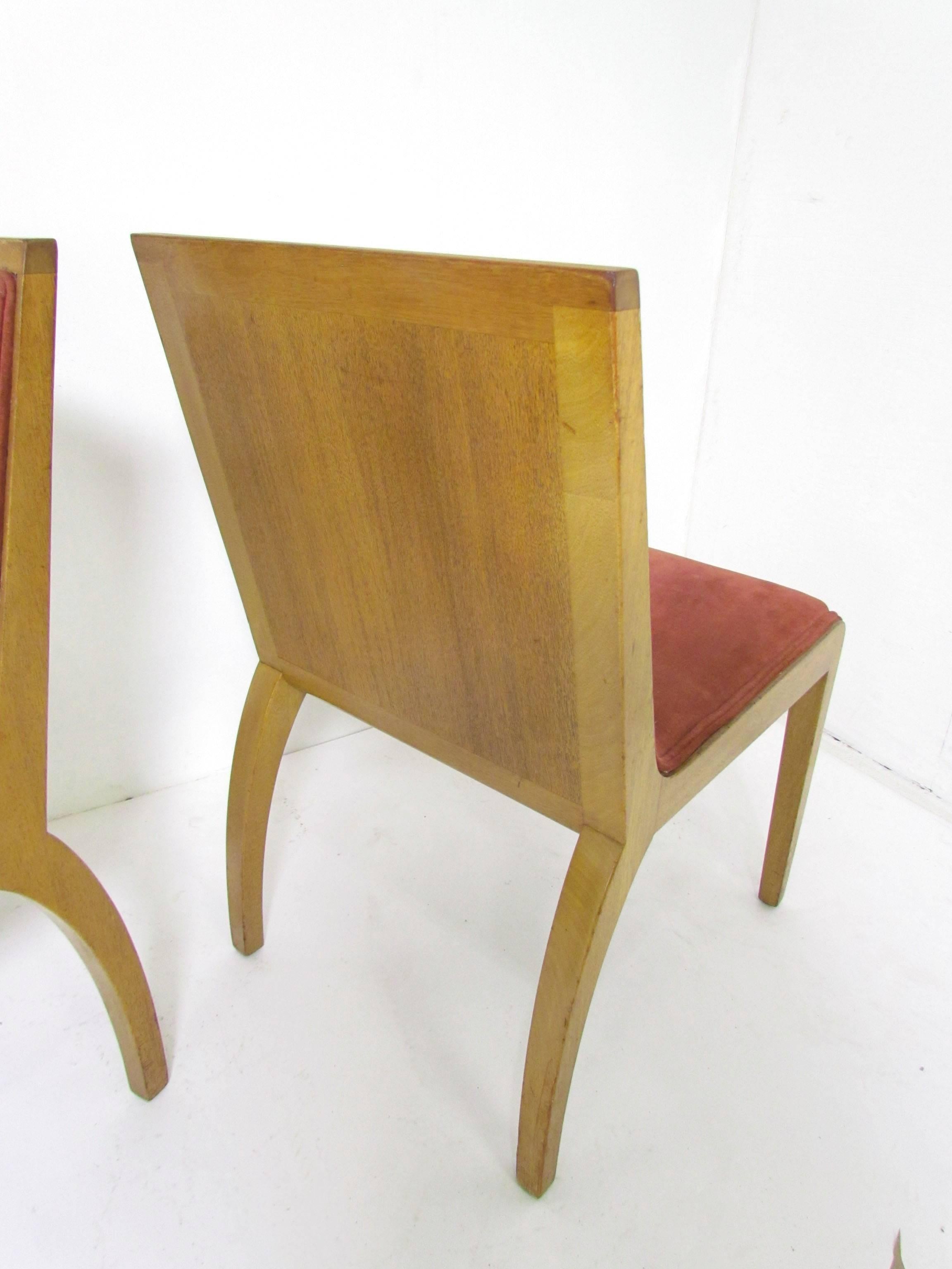 Set of Four Panel Back Dining Chairs by Edward Wormley for Dunbar 1