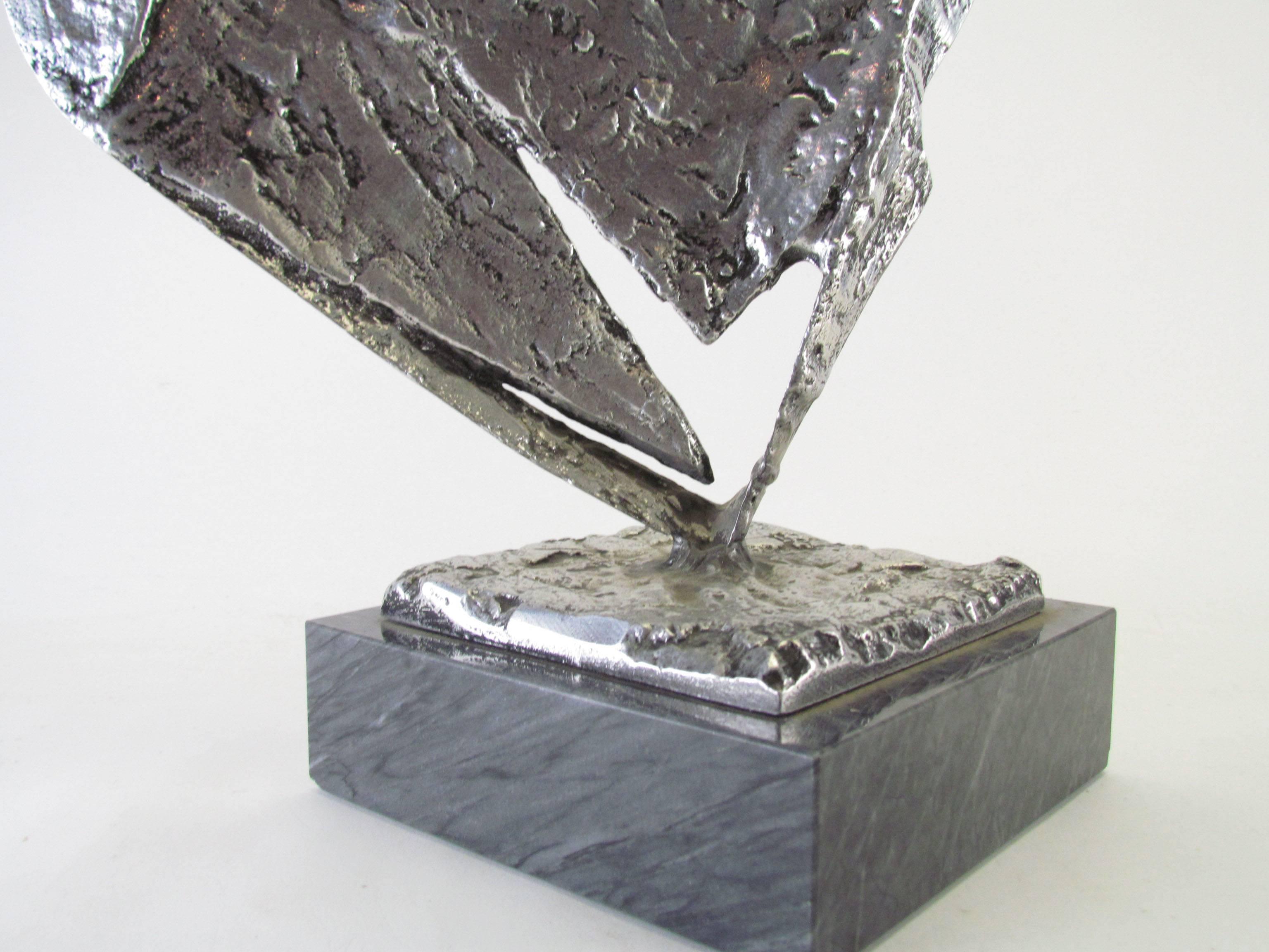 Modernist Abstract Aluminum Sculpture, circa 1970s In Excellent Condition In Peabody, MA