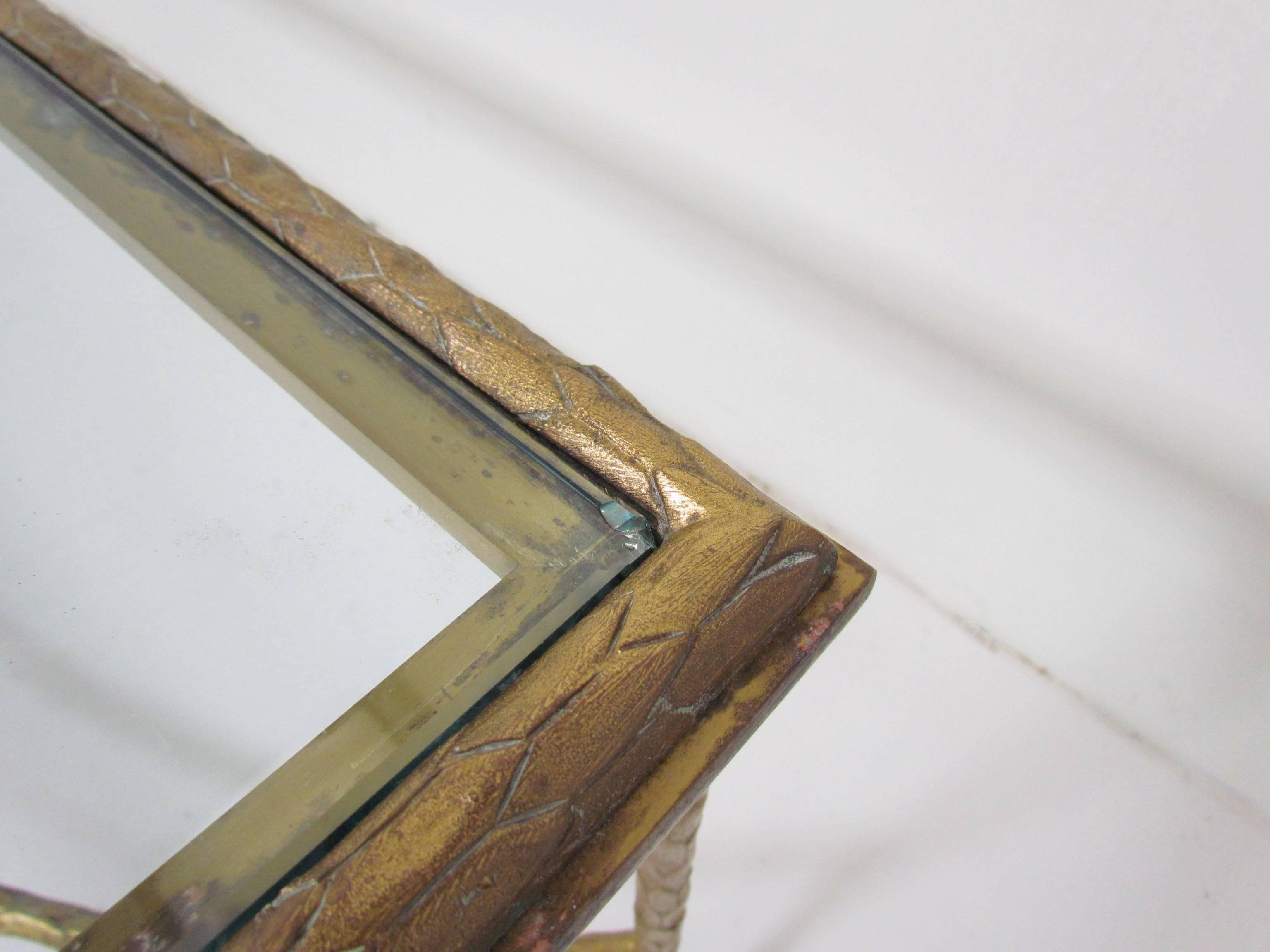 Gilded Bronze Coffee Table Attributed to Maison Bagues, circa 1950s 4