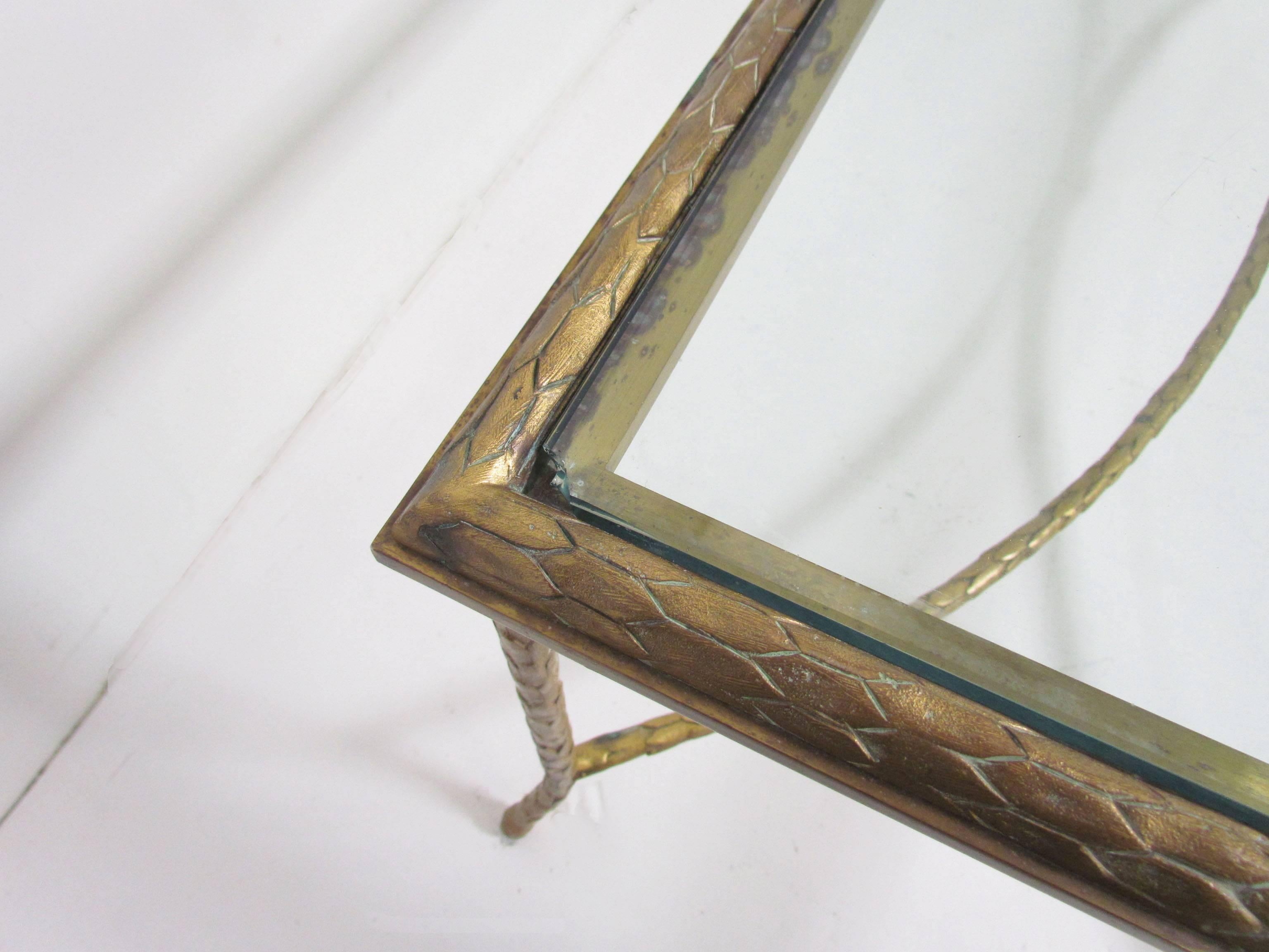 Gilded Bronze Coffee Table Attributed to Maison Bagues, circa 1950s 3