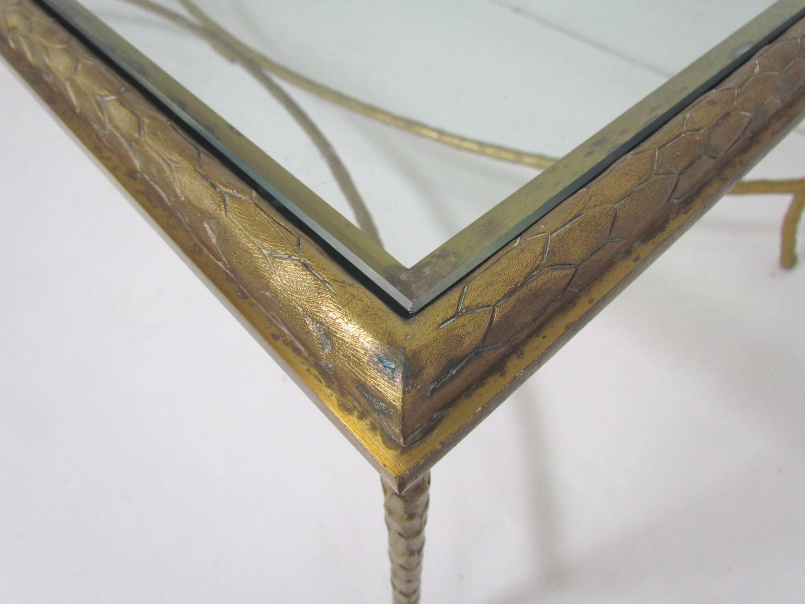 Gilded Bronze Coffee Table Attributed to Maison Bagues, circa 1950s 2